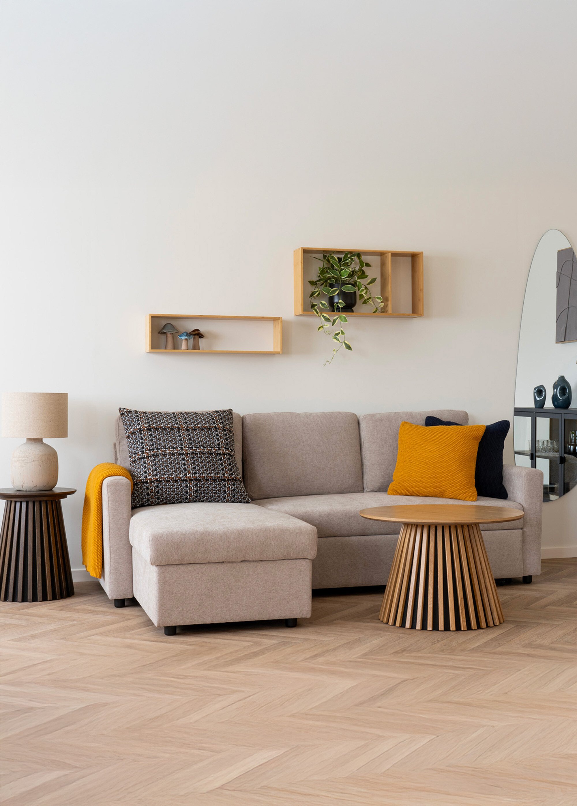 Table basse en chêne, pied design CHENE HN-2102080 SI2