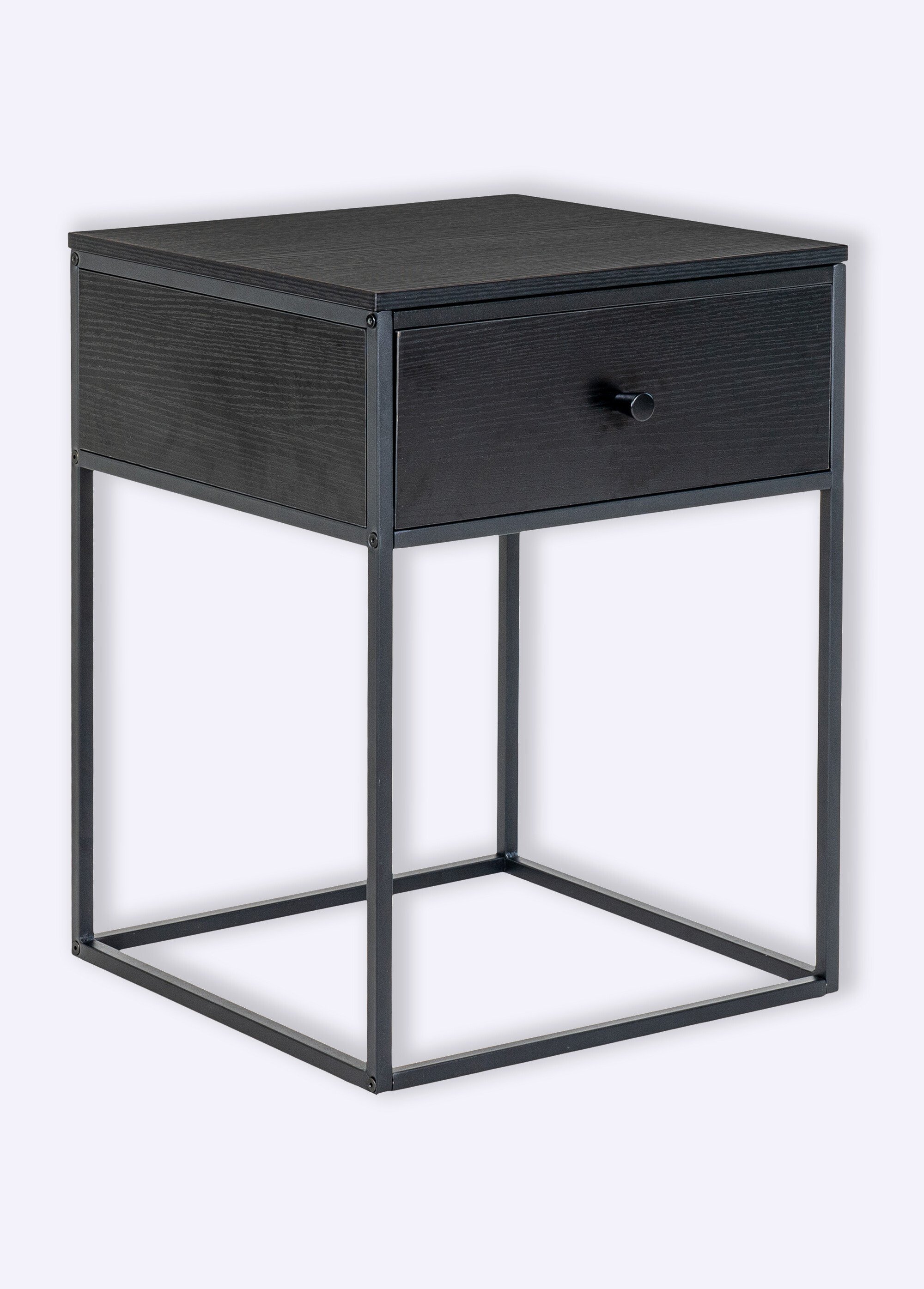 Table d'appoint type chevet, 1 tiroir NOIR HN-2101610 FA1