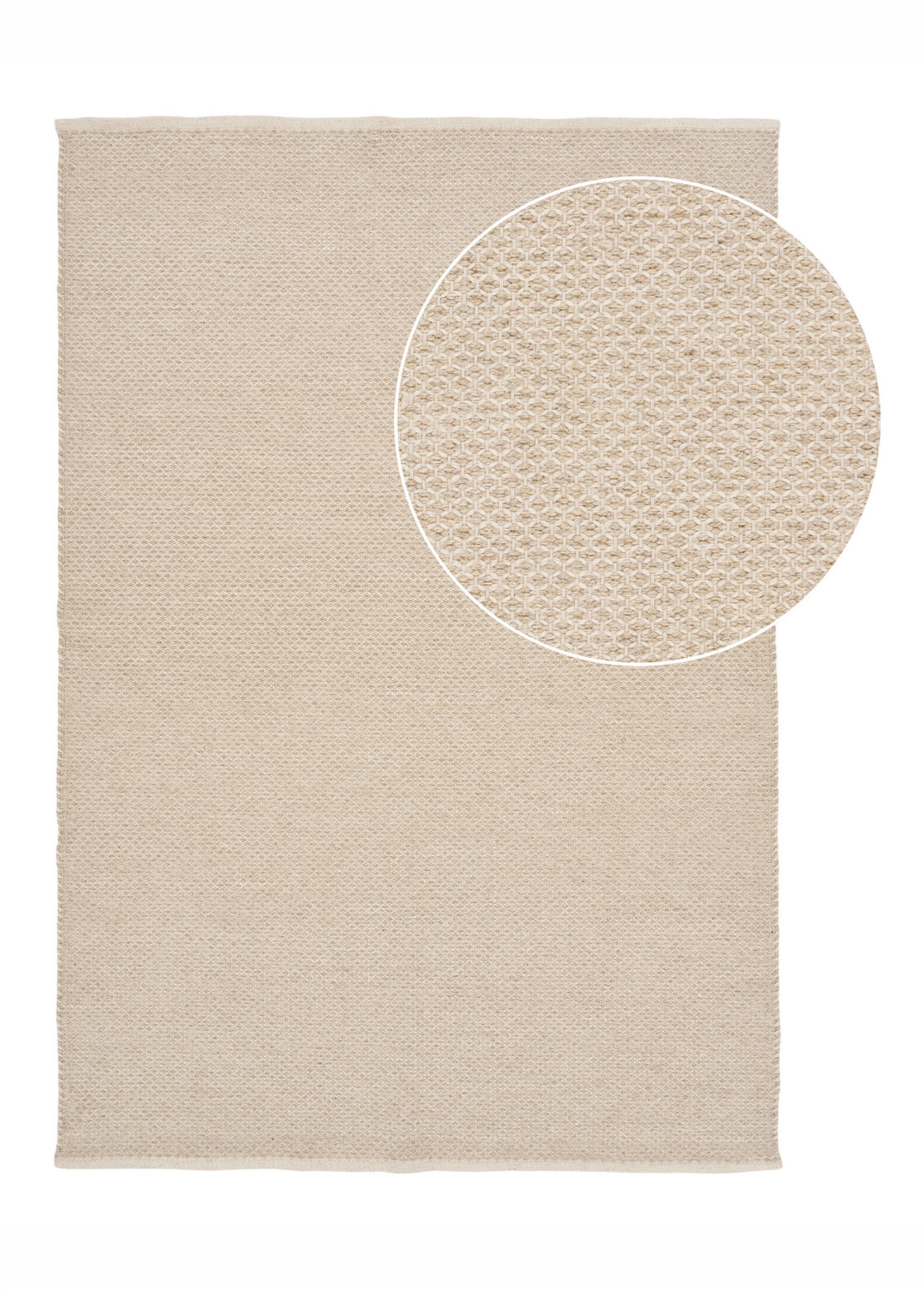 Tapis laine tissé main losanges GAYA 200x300cm Beige HN-3981836 DE1