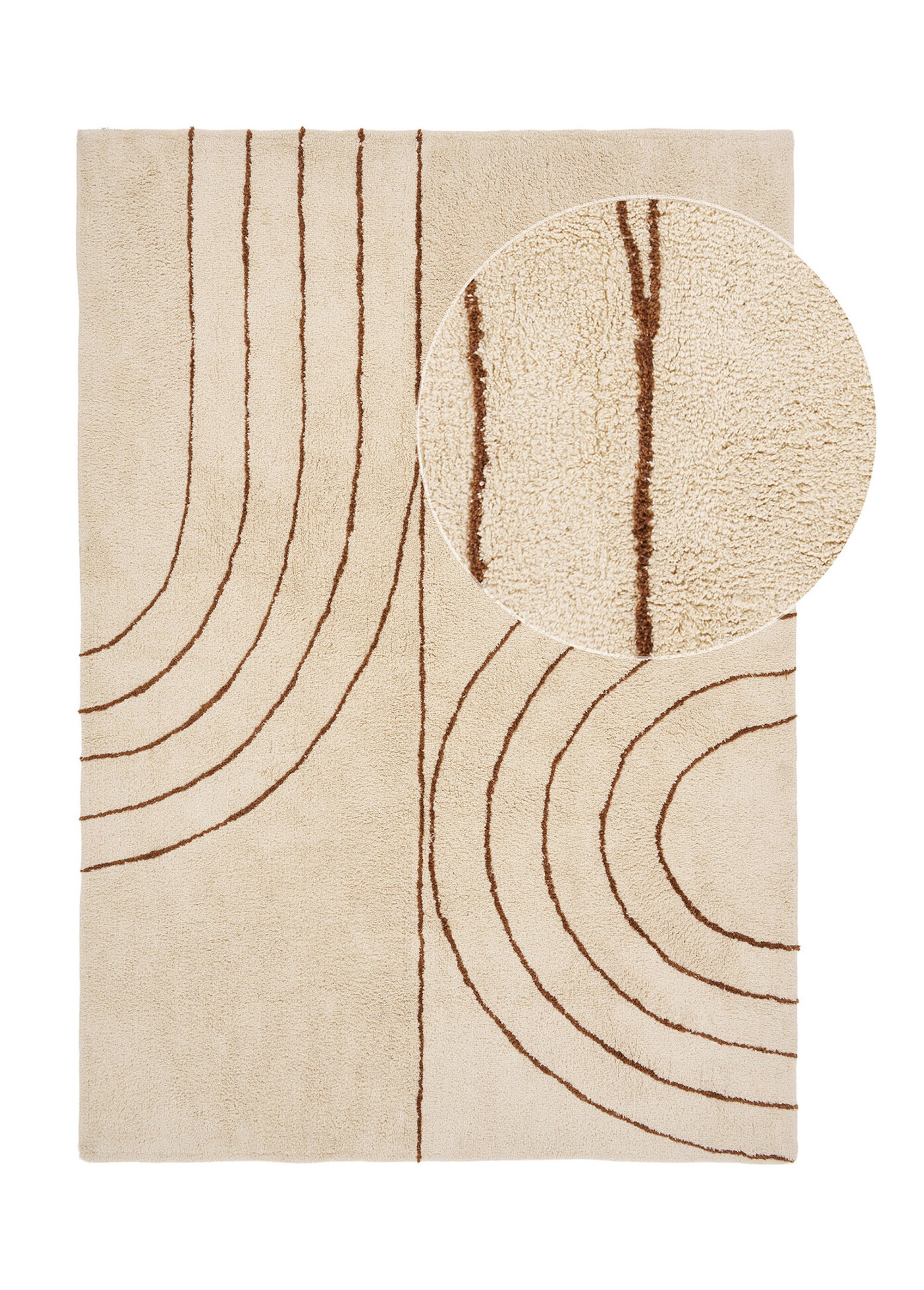 Tapis poils courts arches TAMPA 160x230cm Beige HN-3981850 DE1