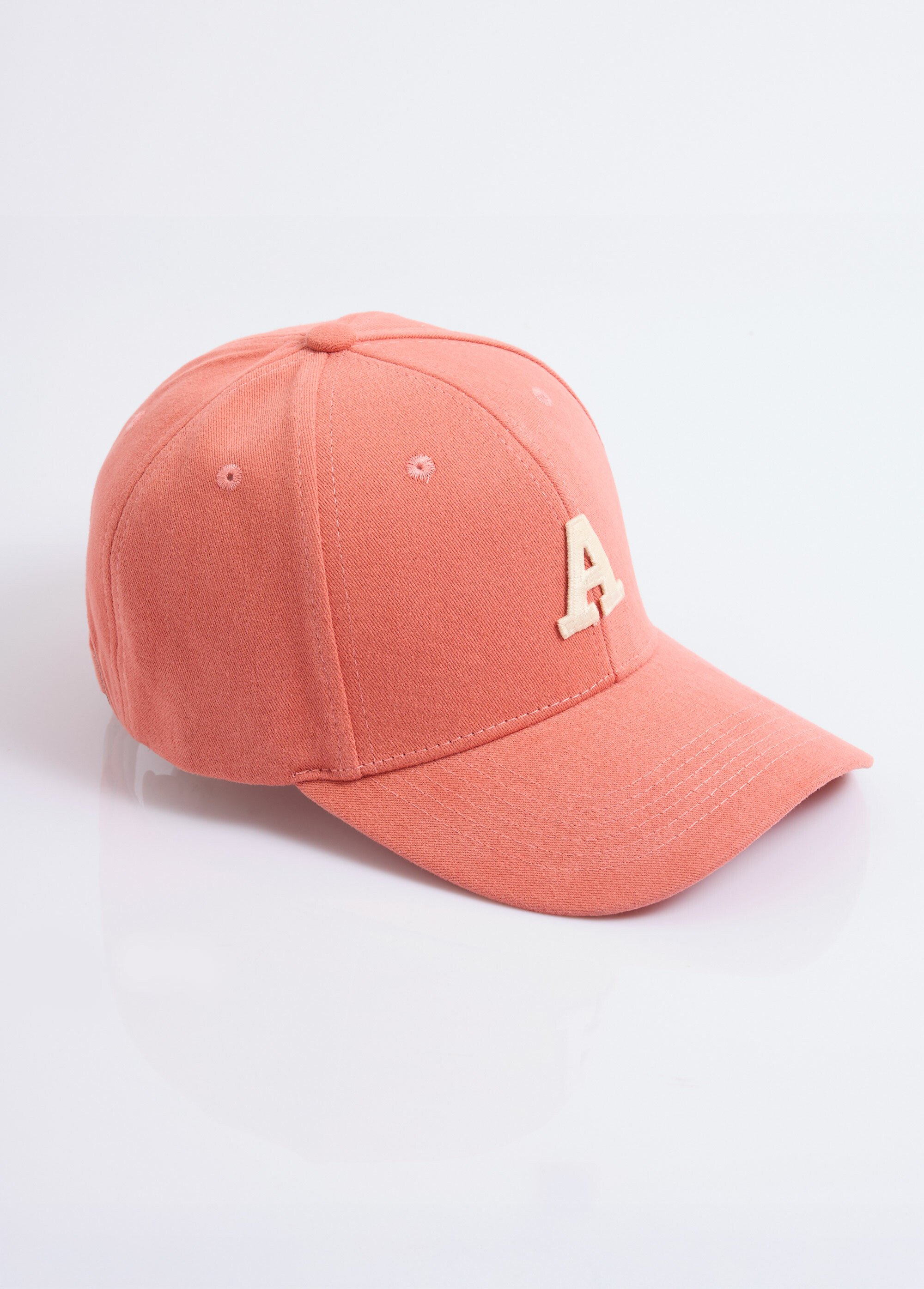 Casquette en twill uni, broderie lettre Femme Orange JUBCAS003 FA1