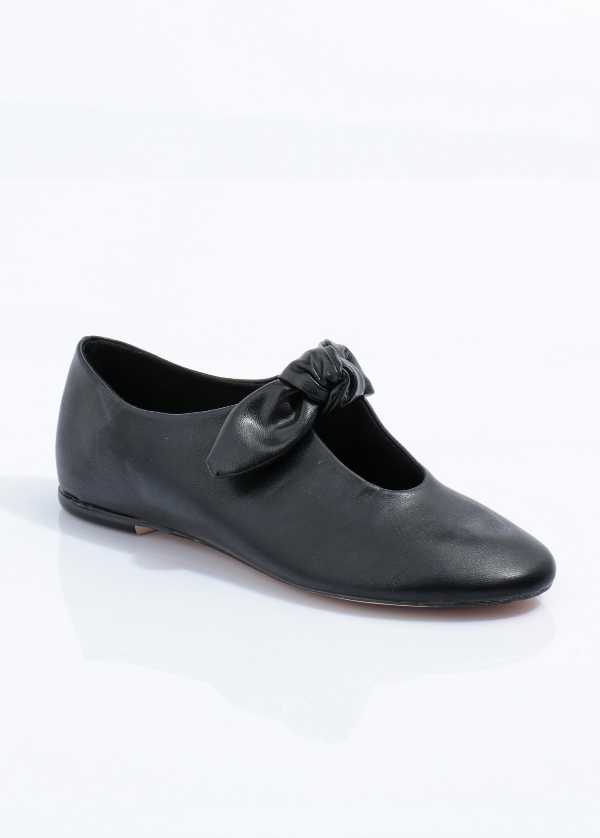 Ballerines plates à nouer, style preppy Femme Noir CORM5670 FA1