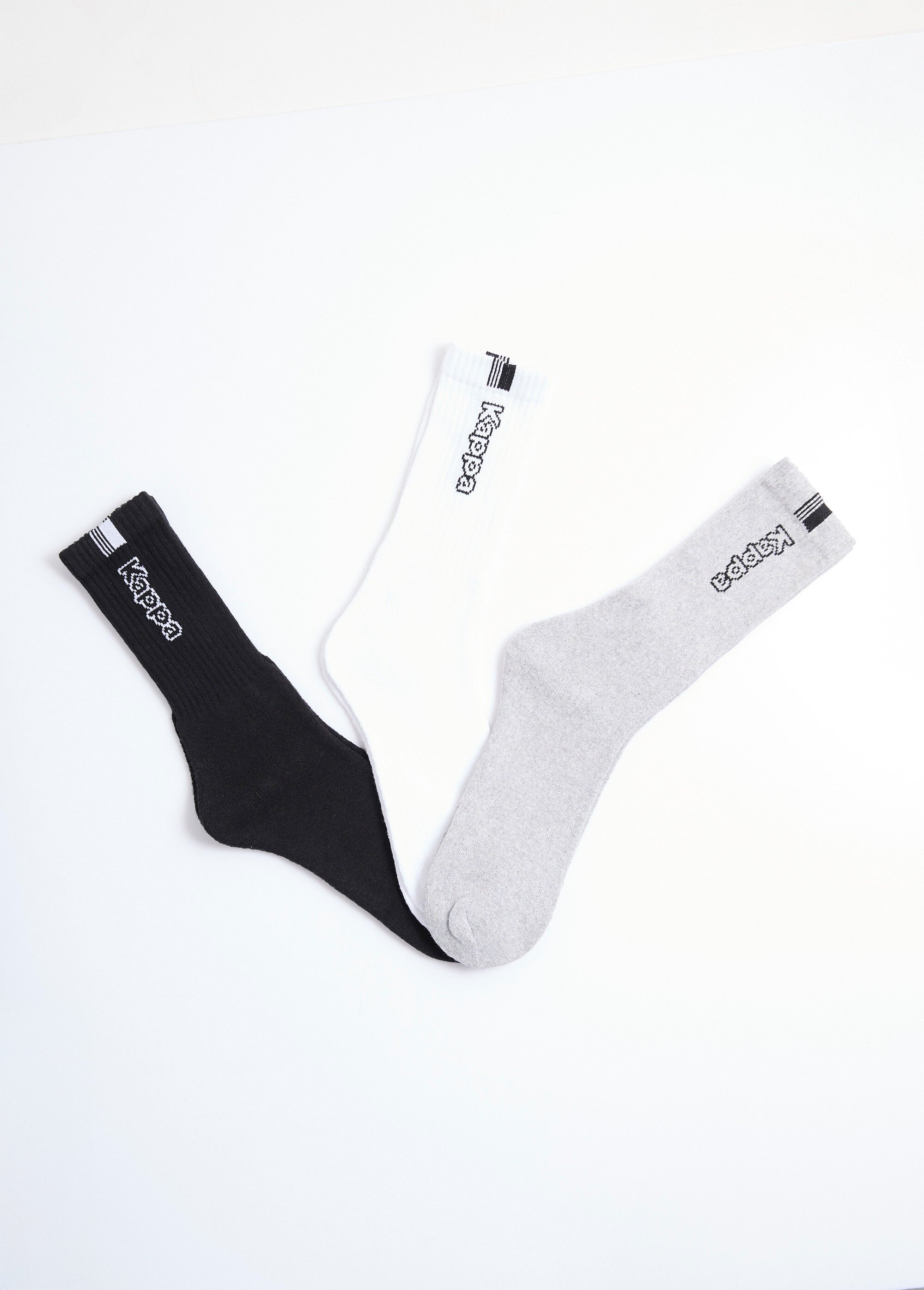 Chaussettes de sport côtelées assorties Homme Blanc BEN93231732 FA1