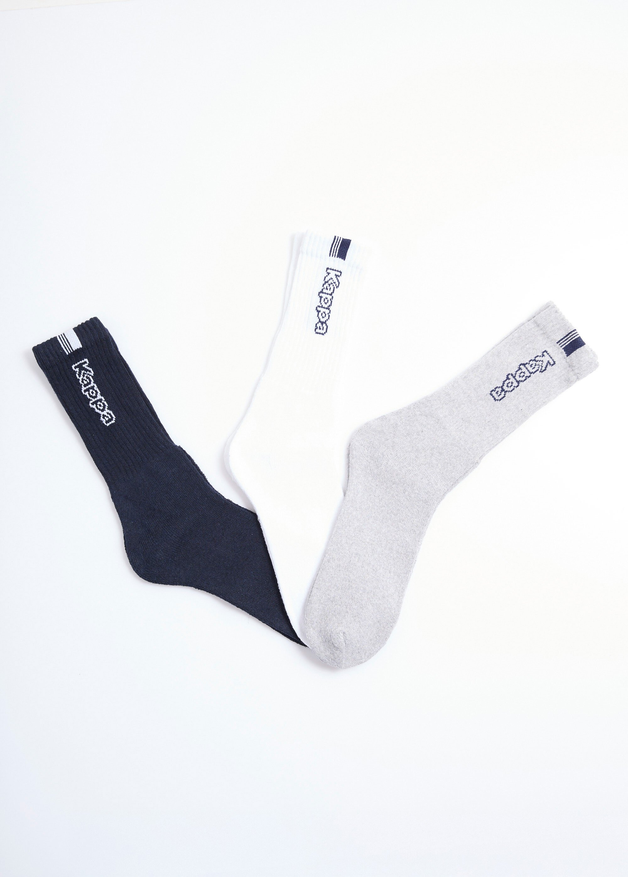 Chaussettes de sport côtelées assorties Homme Bleu BEN93231732 FA1