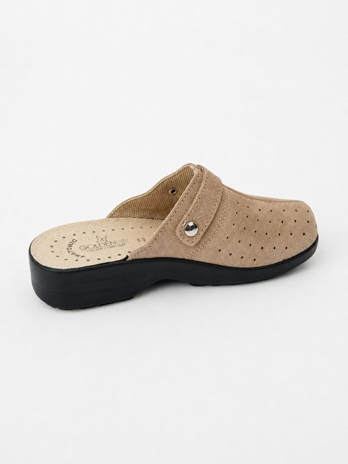 Chaussons mule sabot largeur confort Femme Beige OMBRELLE DO1