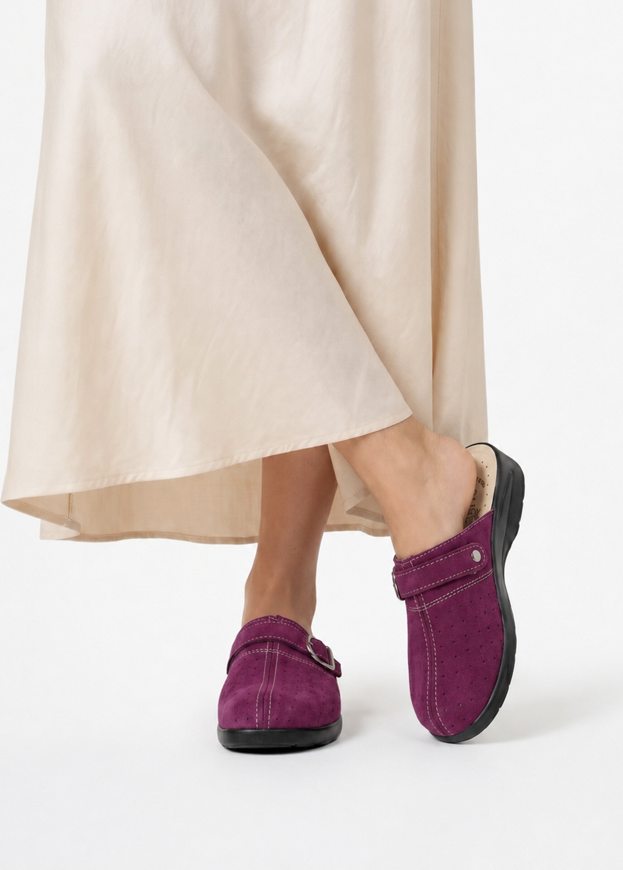 Chaussons mule sabot largeur confort Femme Violet OMBRELLE SI1