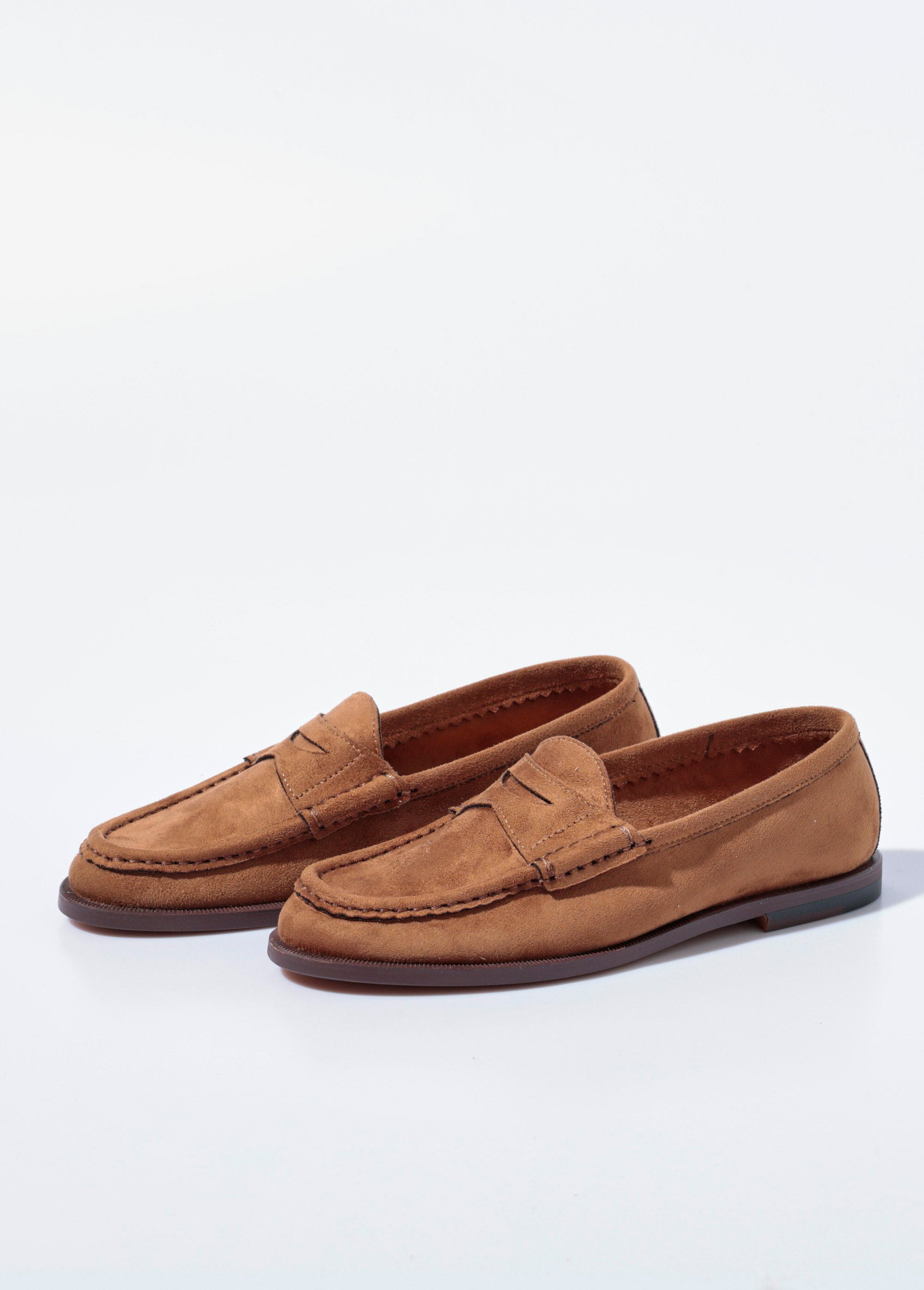 Mocassins en suédine patte ton sur ton Femme Marron CORM5695 DE1