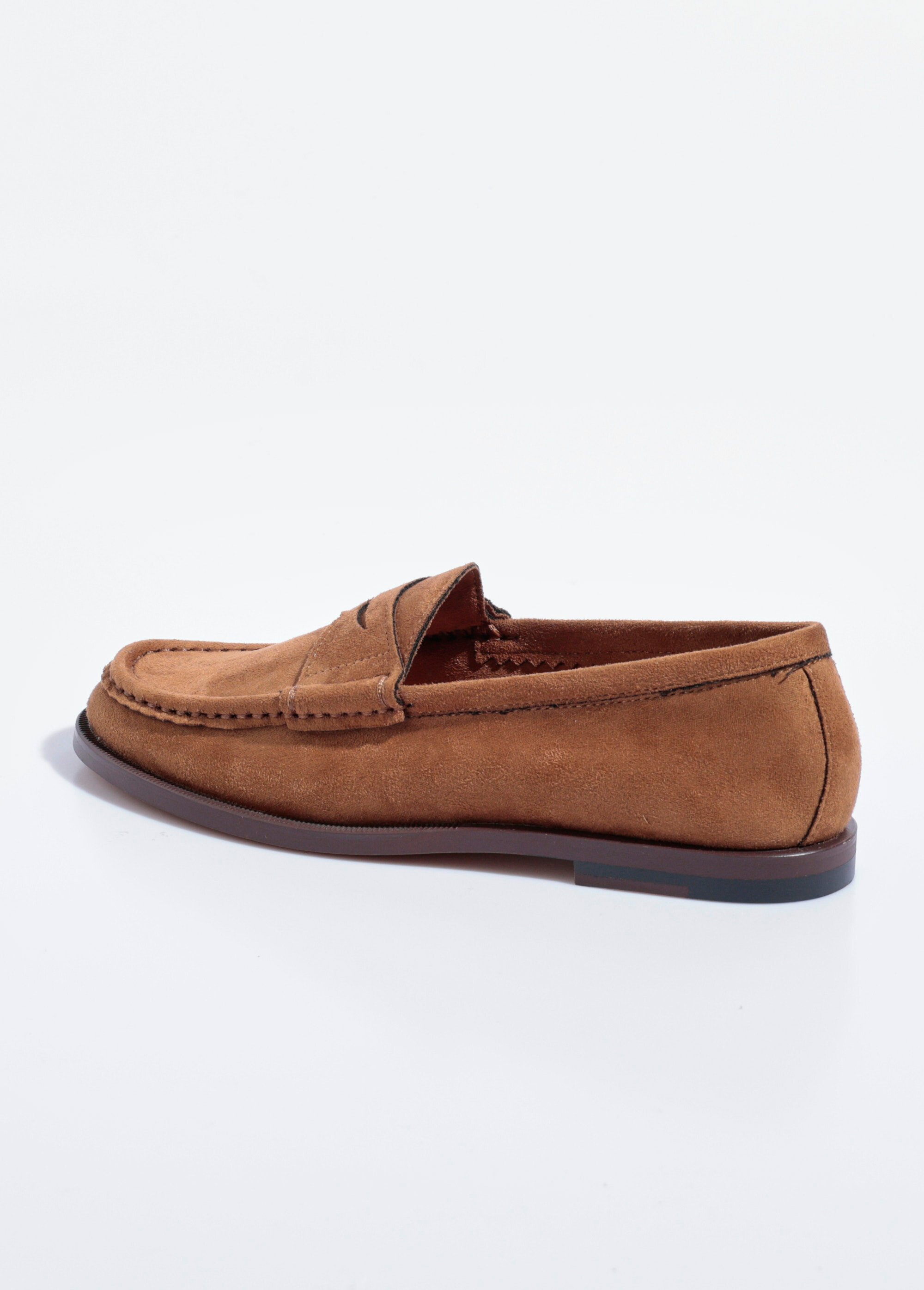 Mocassins en suédine patte ton sur ton Femme Marron CORM5695 DO1