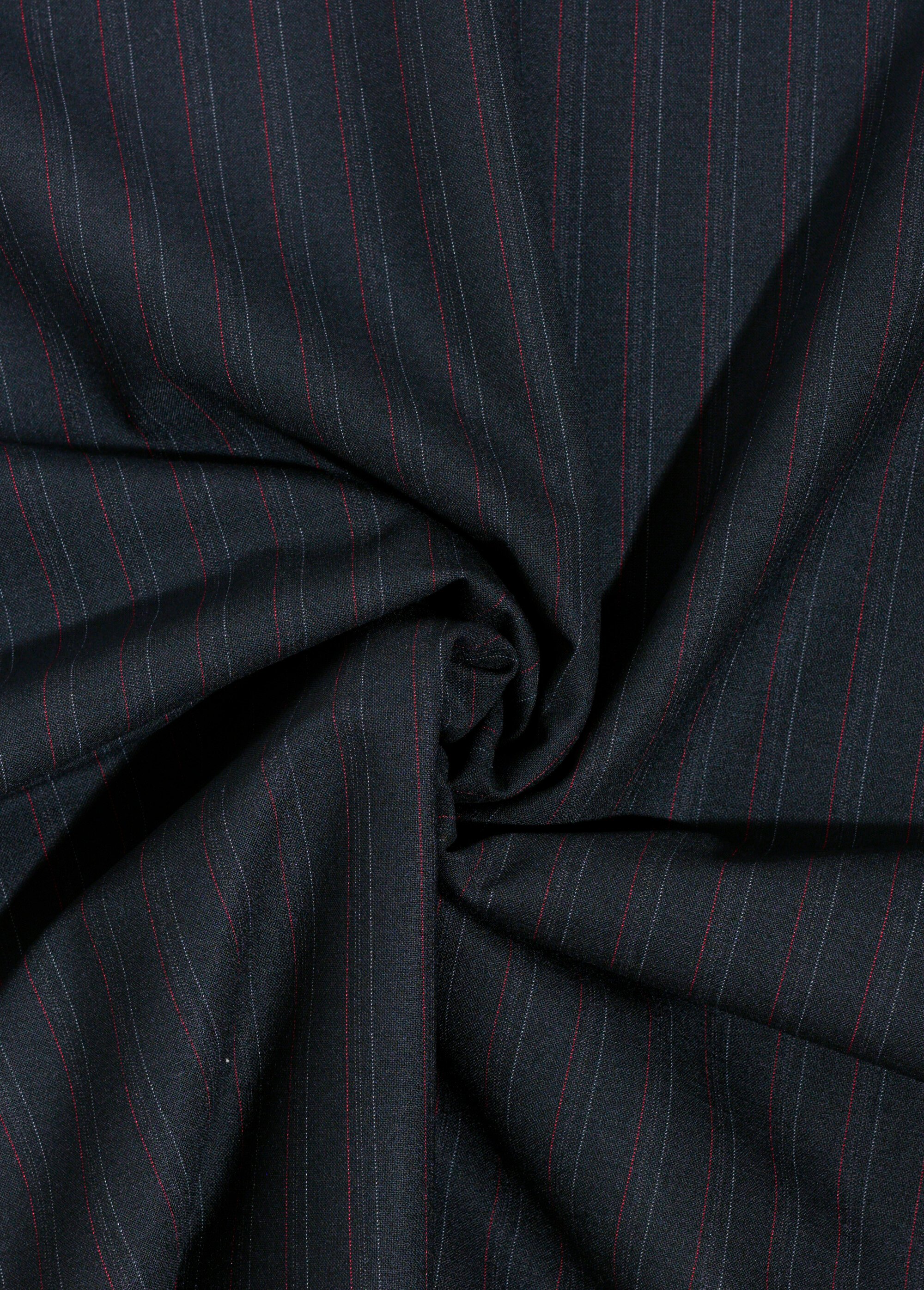 Coupon habillement, tissu rayé stretch NOIR COT111411 FA1