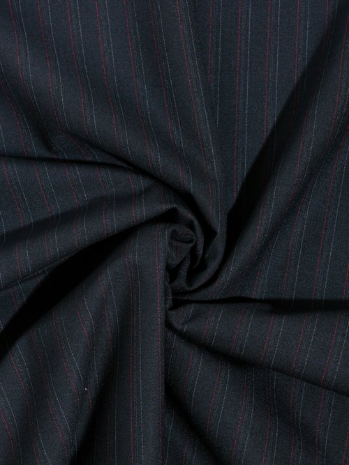 Coupon habillement, tissu rayé stretch NOIR COT111411 FA1
