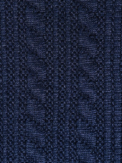 Coupon maille jersey, torsades et lignes BLEU COT146280 DE2