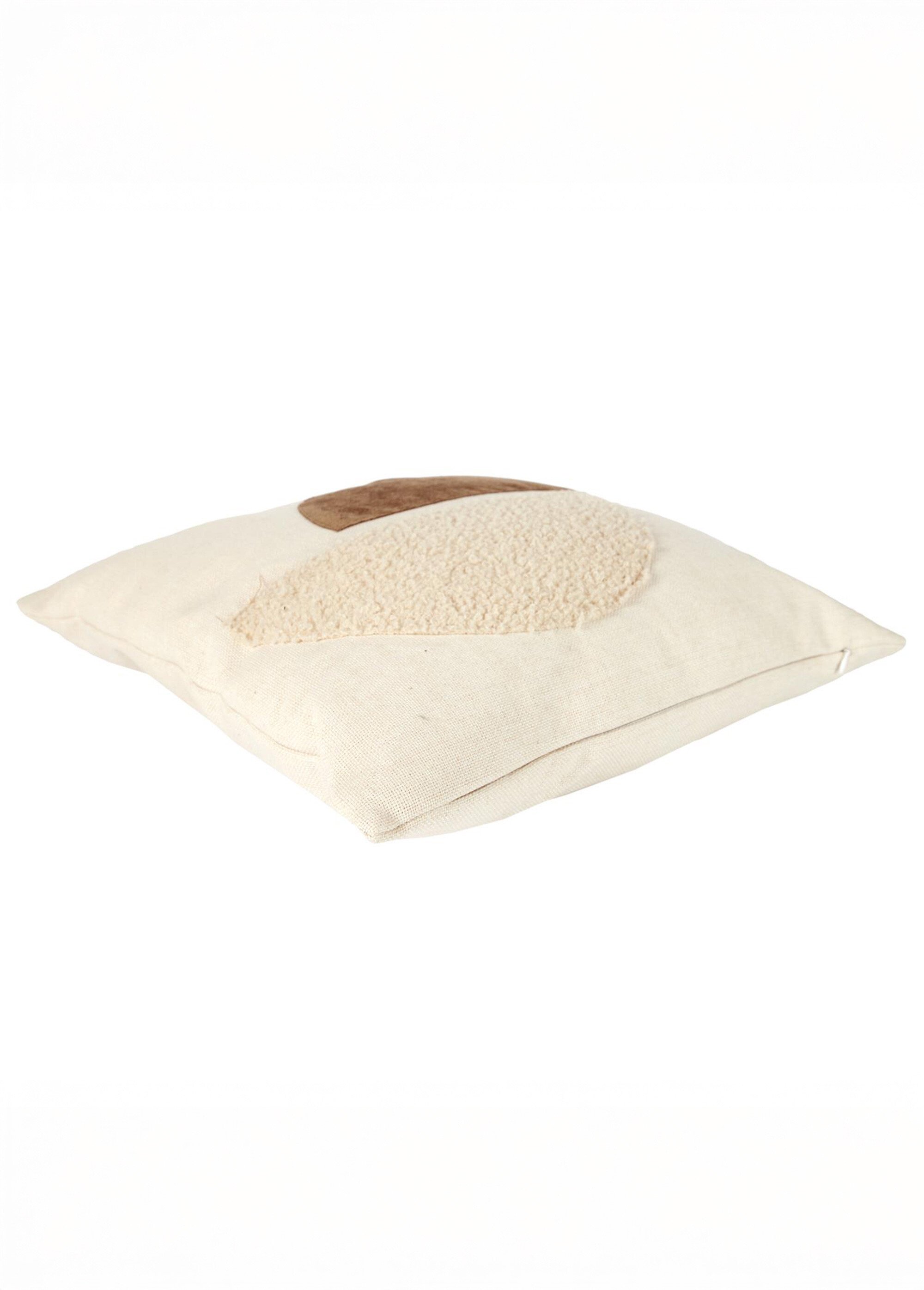 Coussin carré déhoussable bimatière Blanc CMP-TX0045 DE1