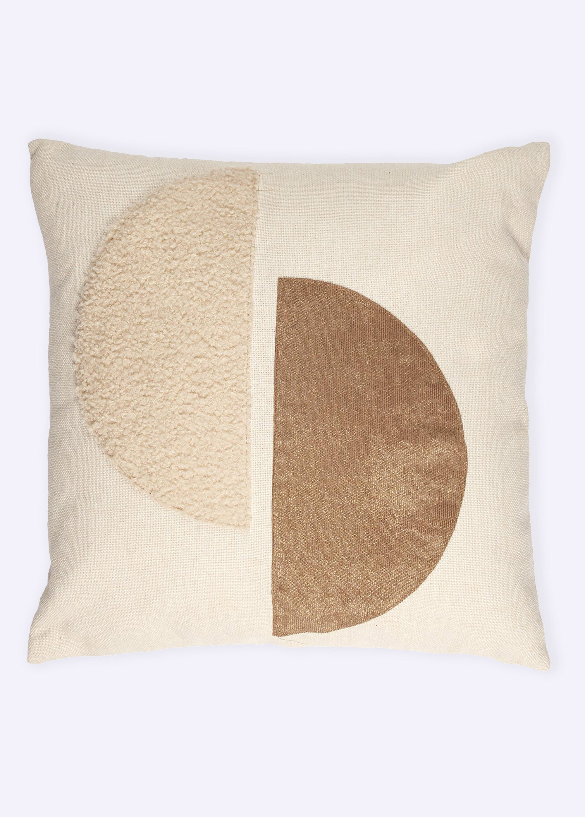 Coussin carré déhoussable bimatière Blanc CMP-TX0045 FA1