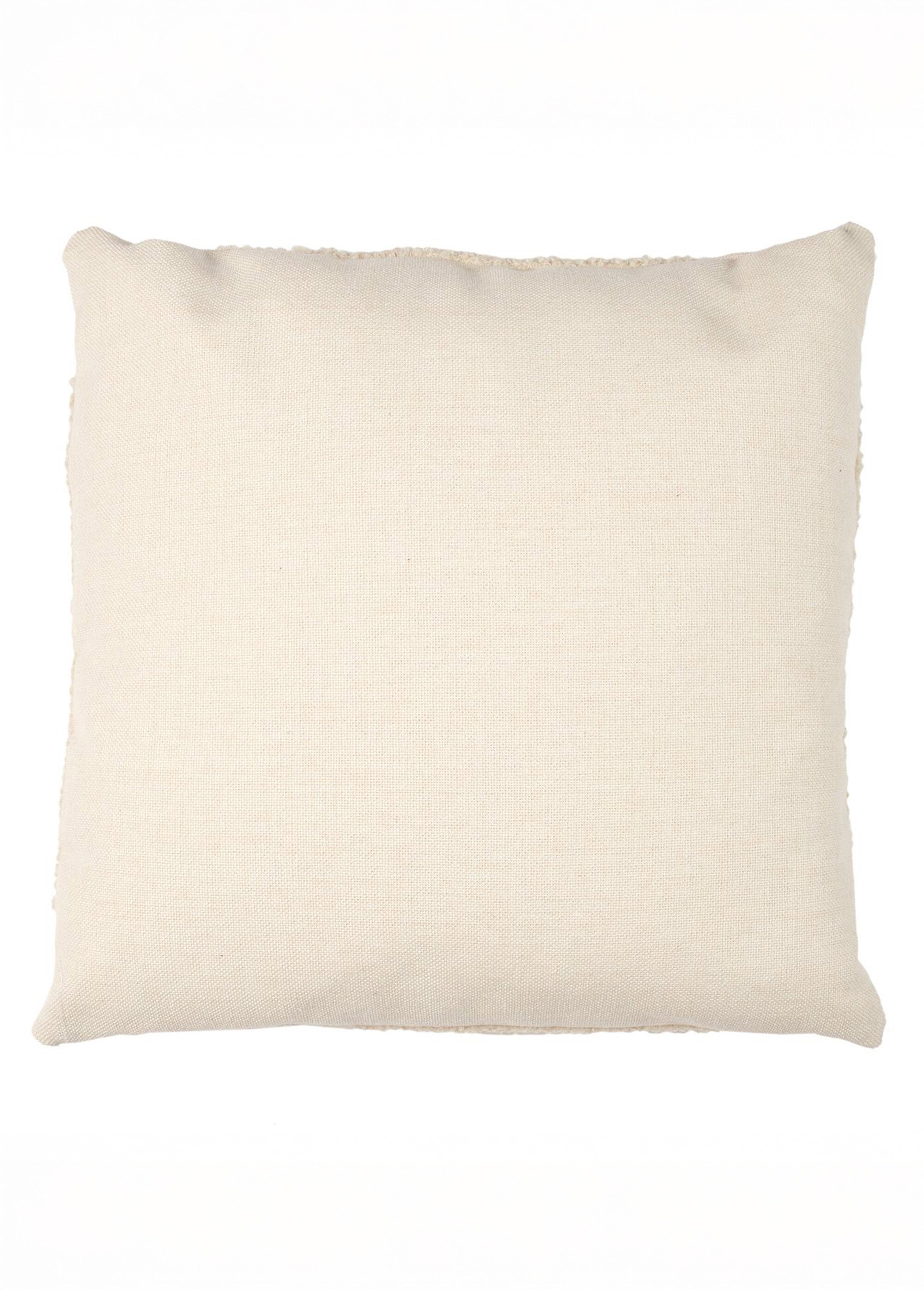 Coussin déco carré en maille bouclette Blanc CMP-TX0043 DO1