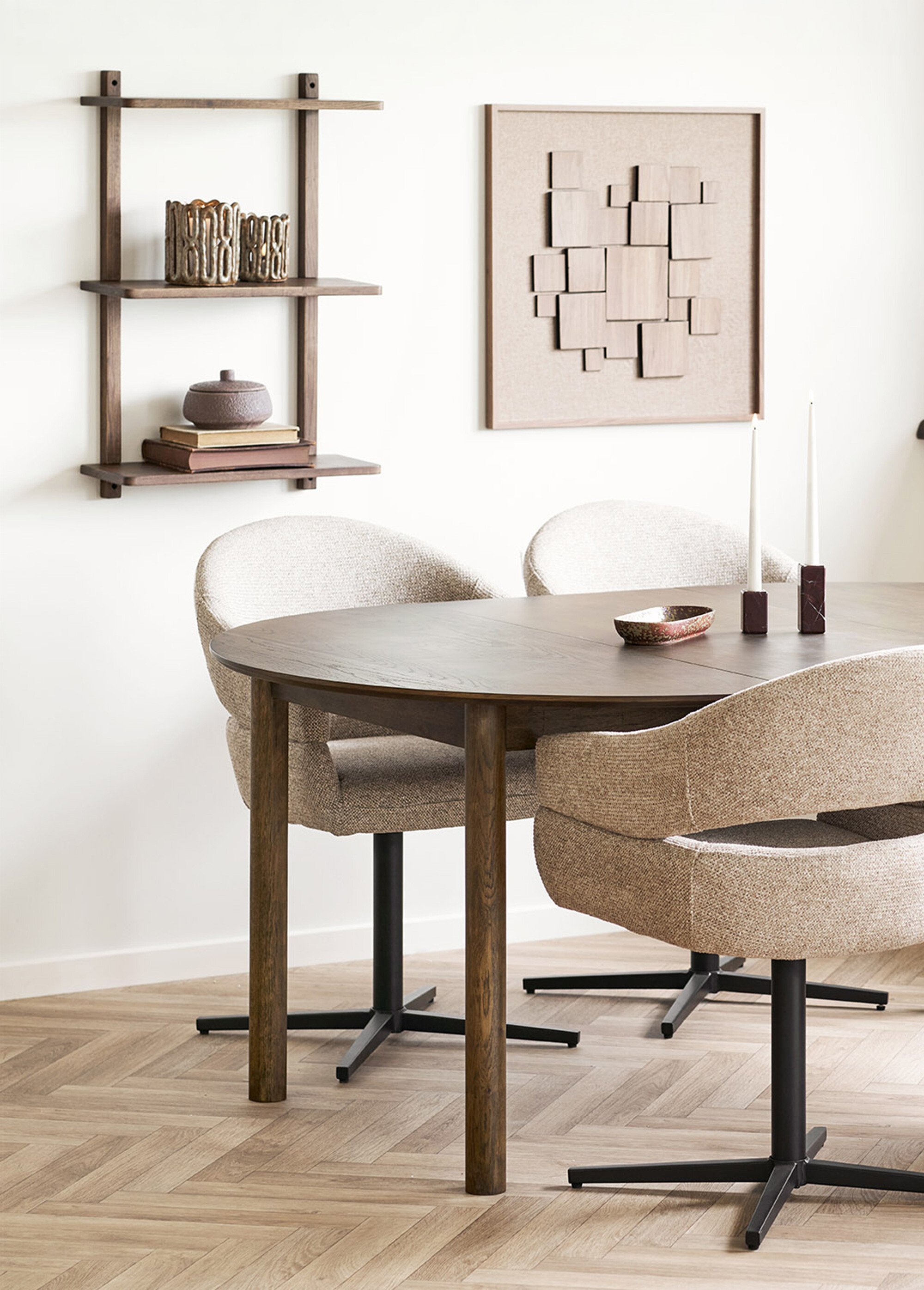 Etagère chêne foncé 3 tablettes TOWNSVILLE MARRON FONCE HN-4294006 SI1