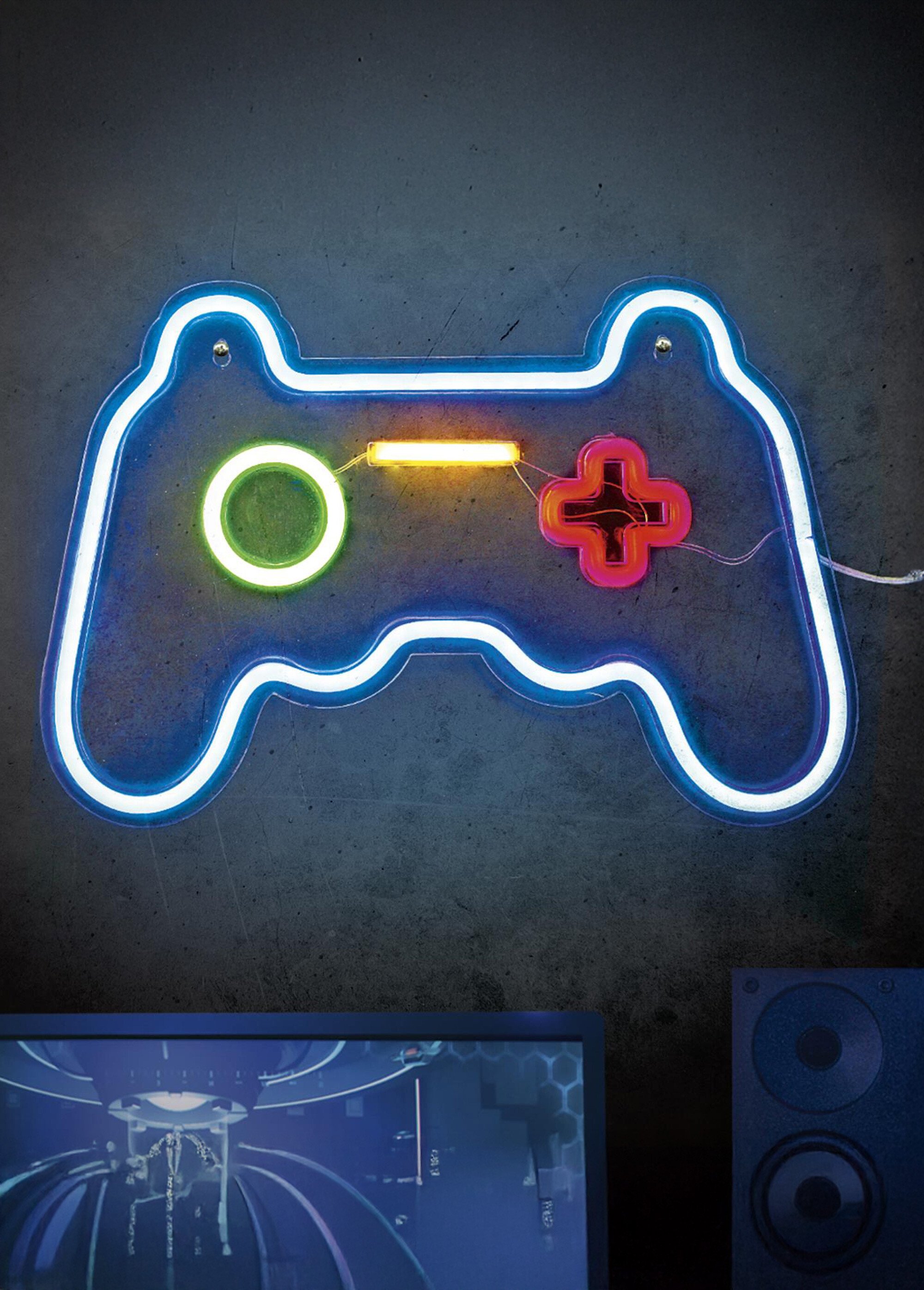 Lampe LED effet néon, manette jeu Rouge CMP-LA10488 SI2