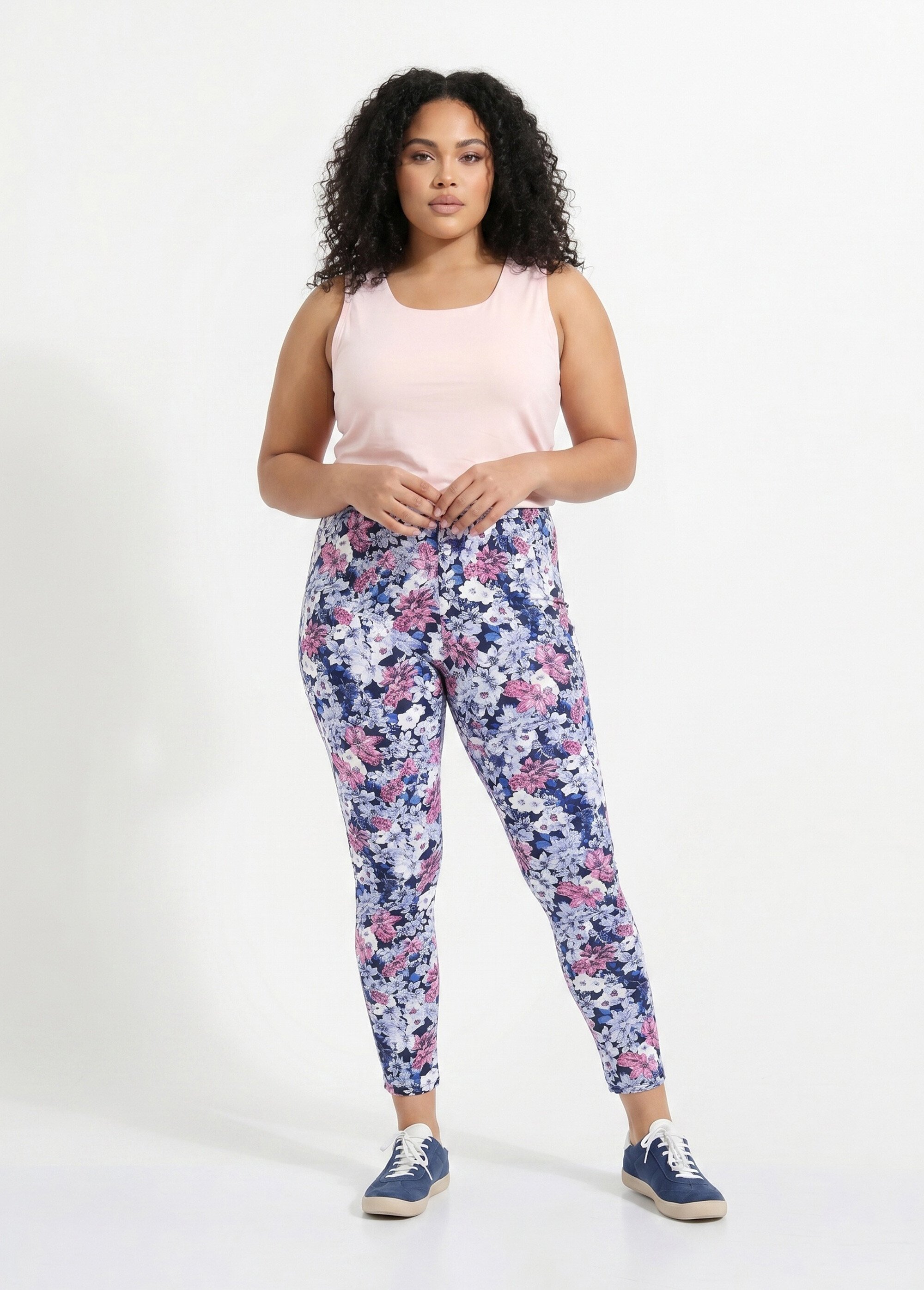 Legging imprimé ceinture élastiquée Femme Grande Taille Bleu NEALA SI1