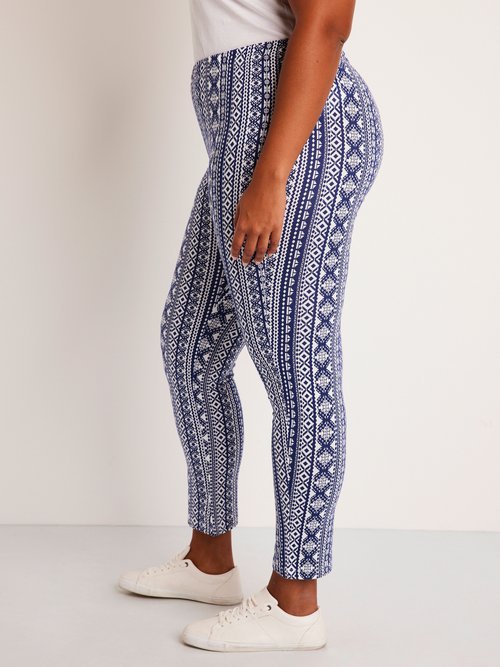 Legging imprimé ceinture élastiquée Femme Grande Taille Bleu NEALA DR1