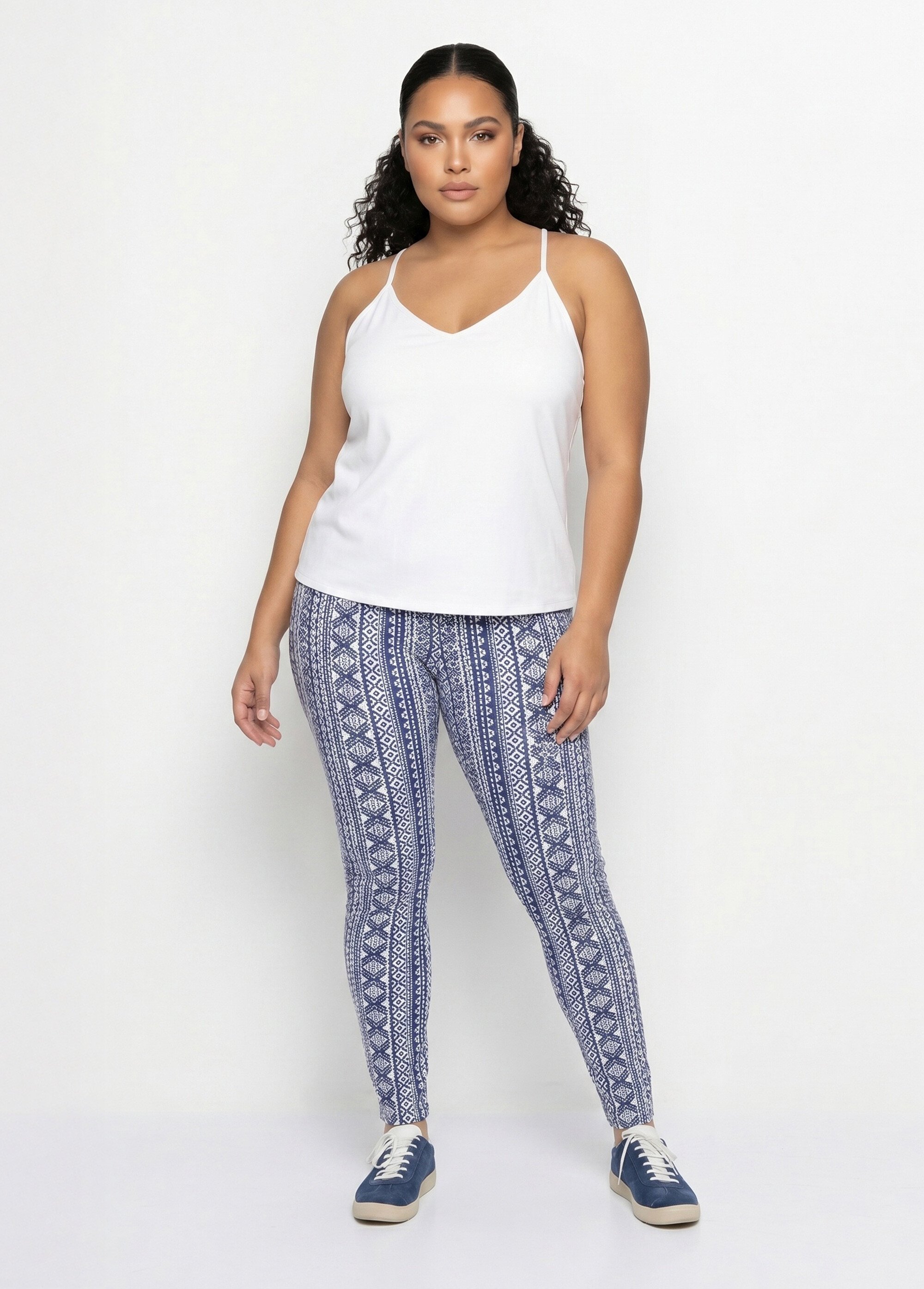 Legging imprimé ceinture élastiquée Femme Grande Taille Bleu NEALA SI1