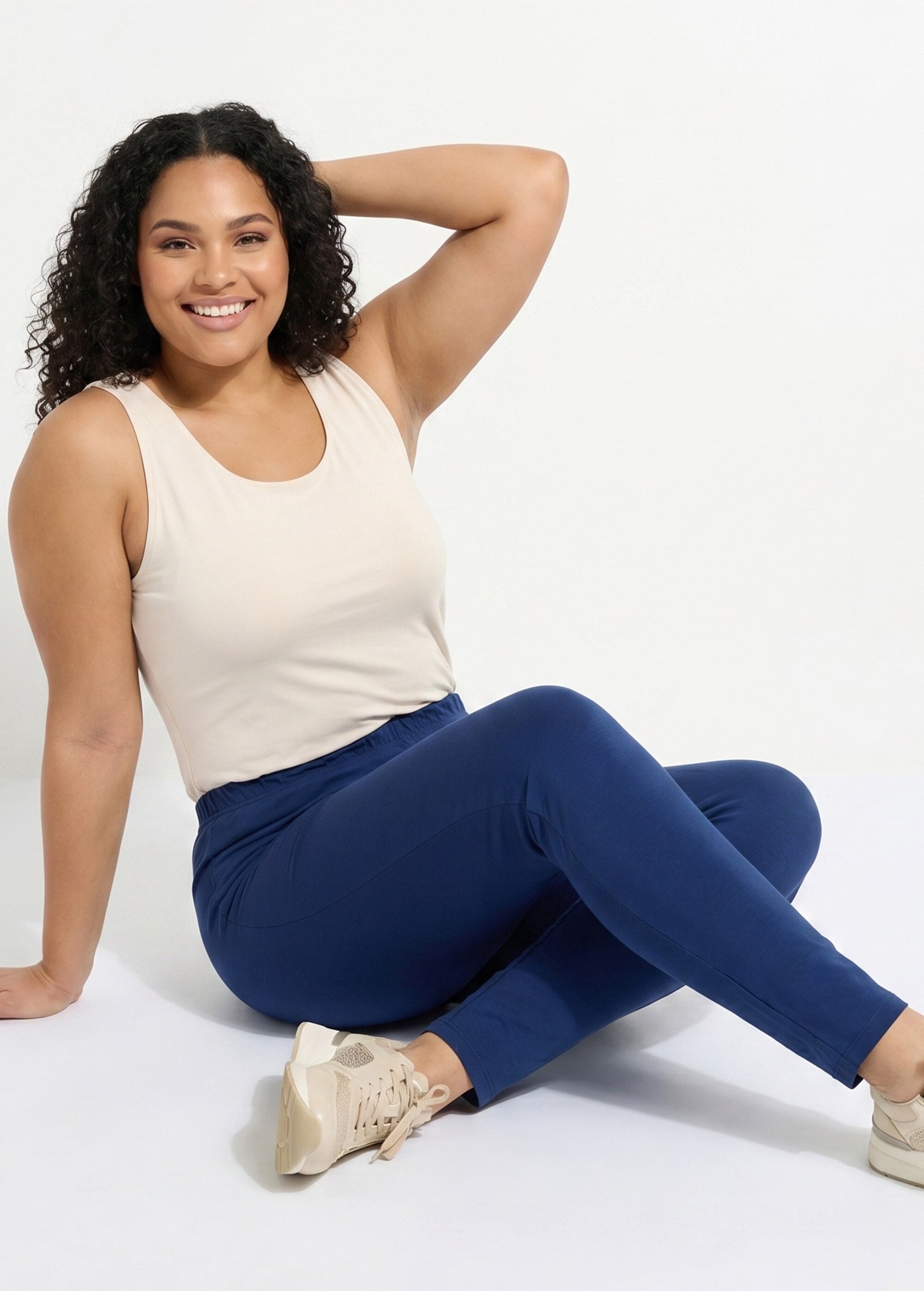 Legging imprimé ceinture élastiquée Femme Grande Taille Bleu NEALA MV1