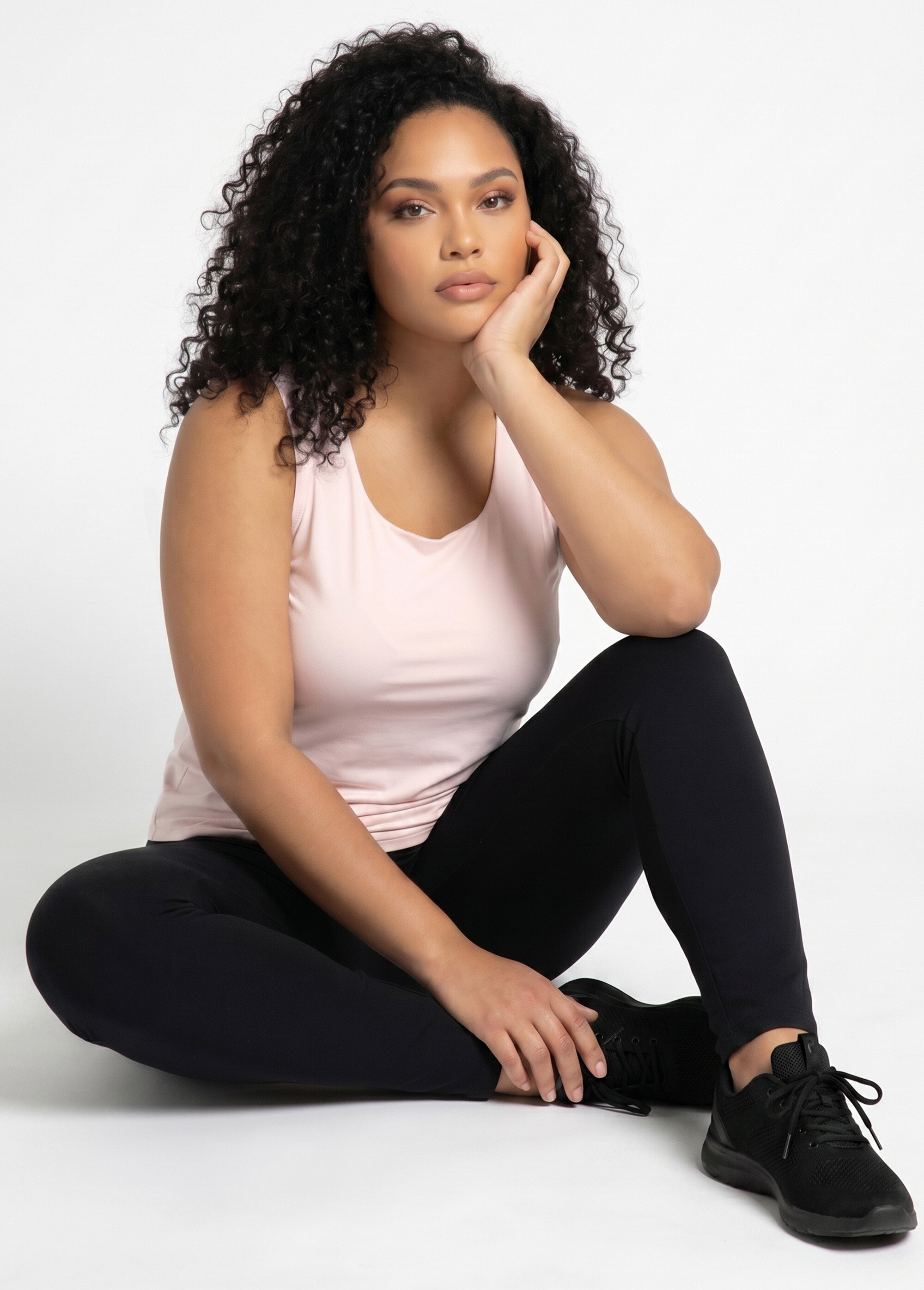 Legging imprimé ceinture élastiquée Femme Grande Taille Noir NEALA MV1