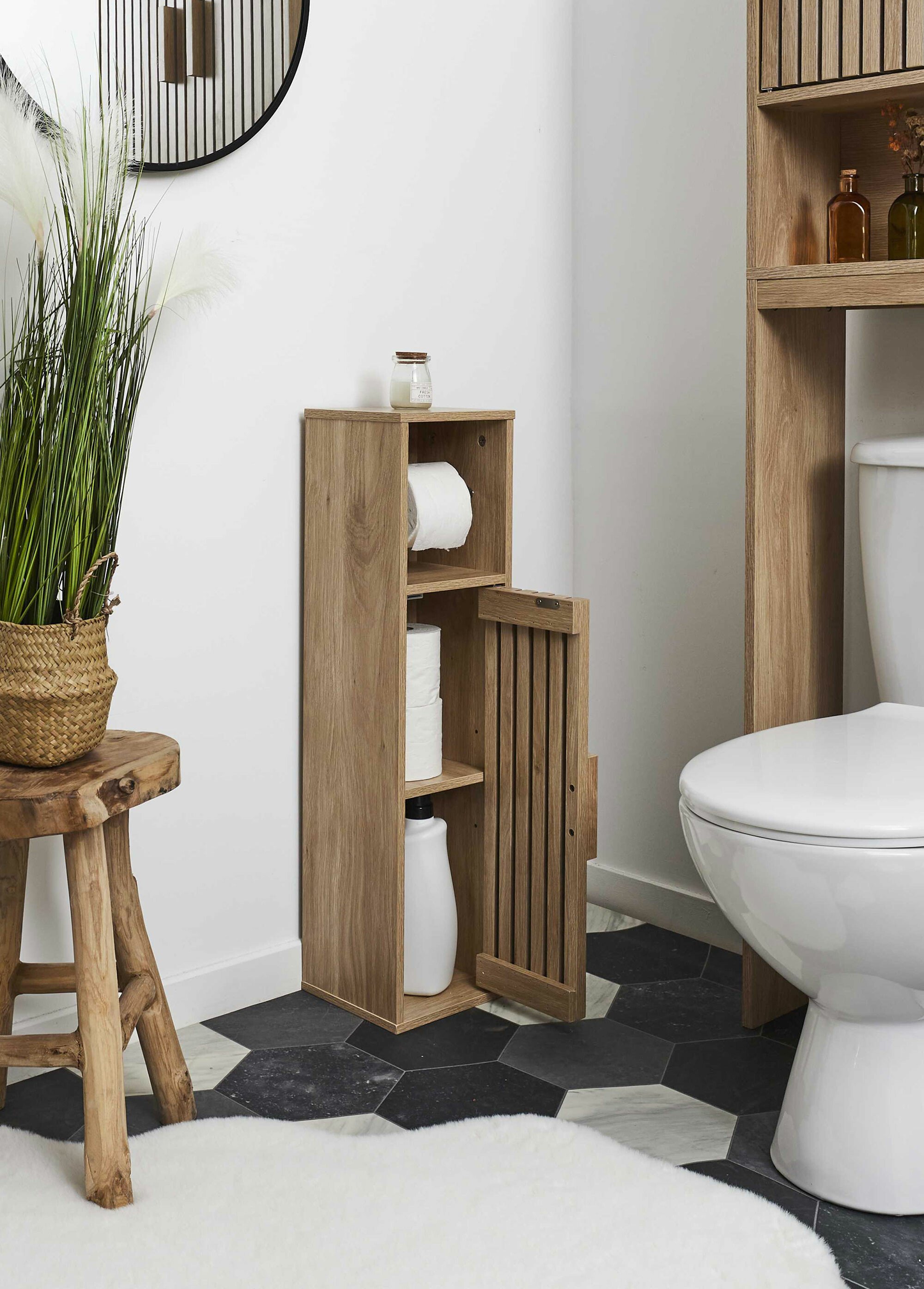 Meuble dérouleur WC bois claustra MARRON CMP-HD0271 SI2