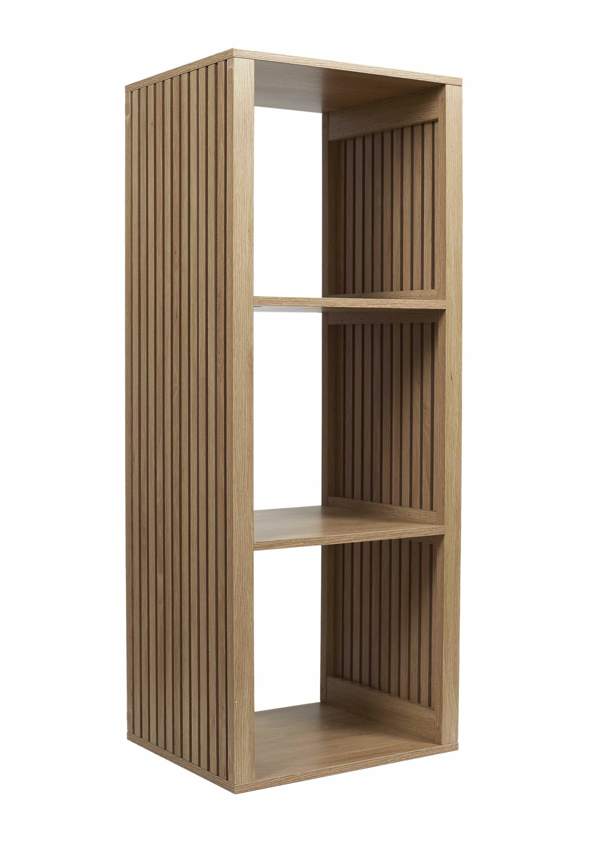 Meuble rangement 3 cases, bois claustra