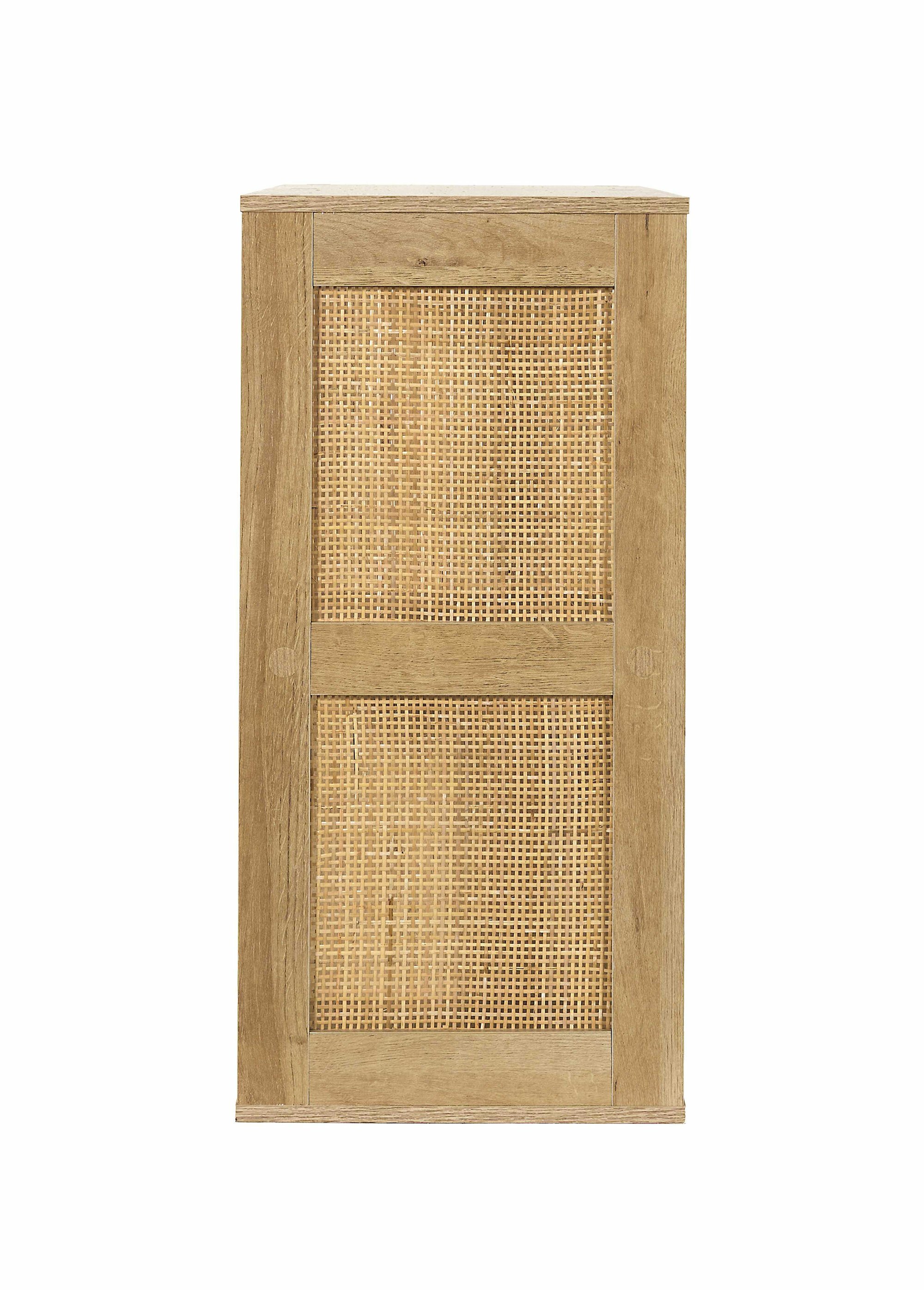 Meuble rangement 4 cases bois et cannage MARRON CMP-HD0244 DE2