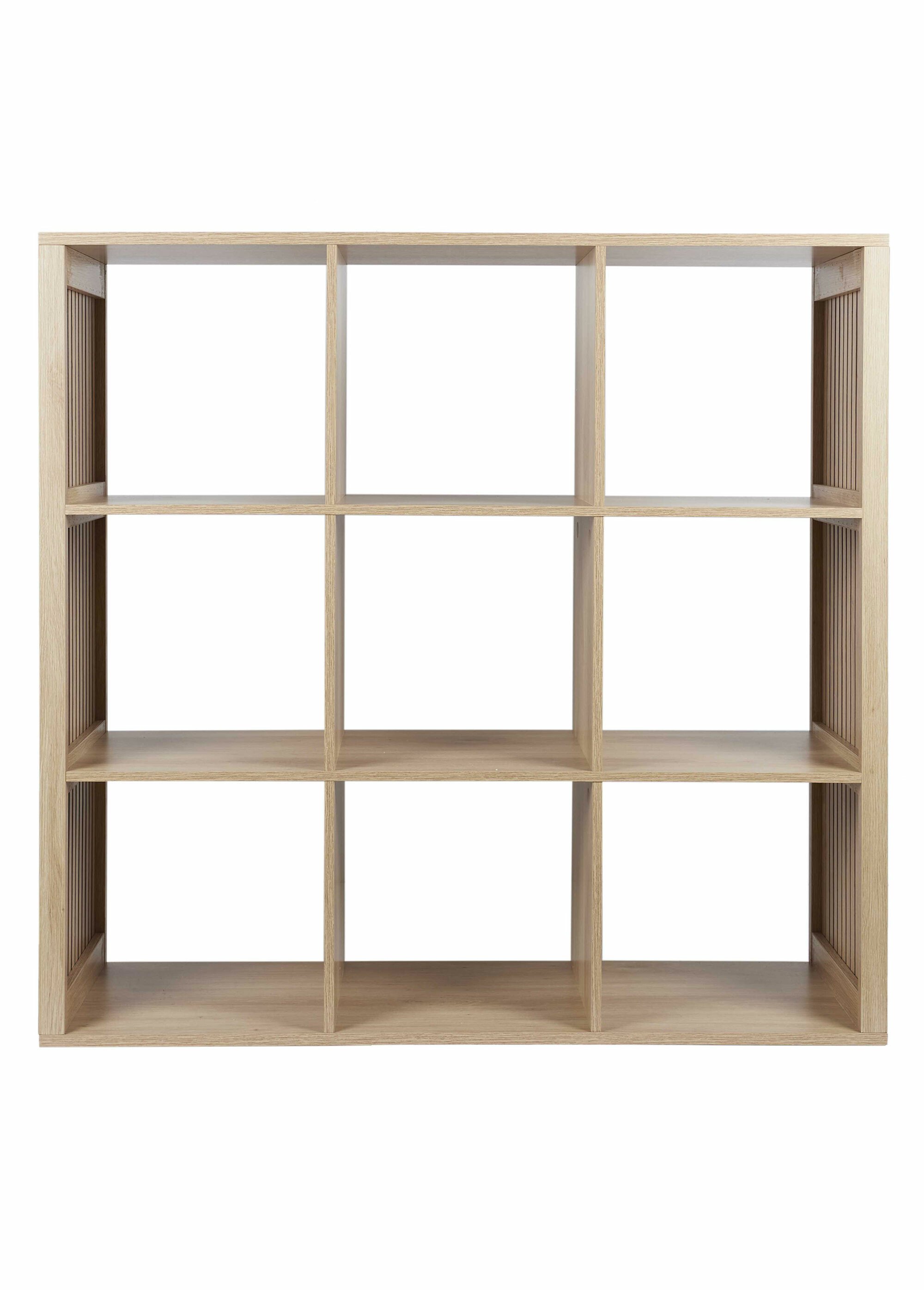 Meuble rangement 9 cases, bois claustra MARRON CMP-HD0243 DE1