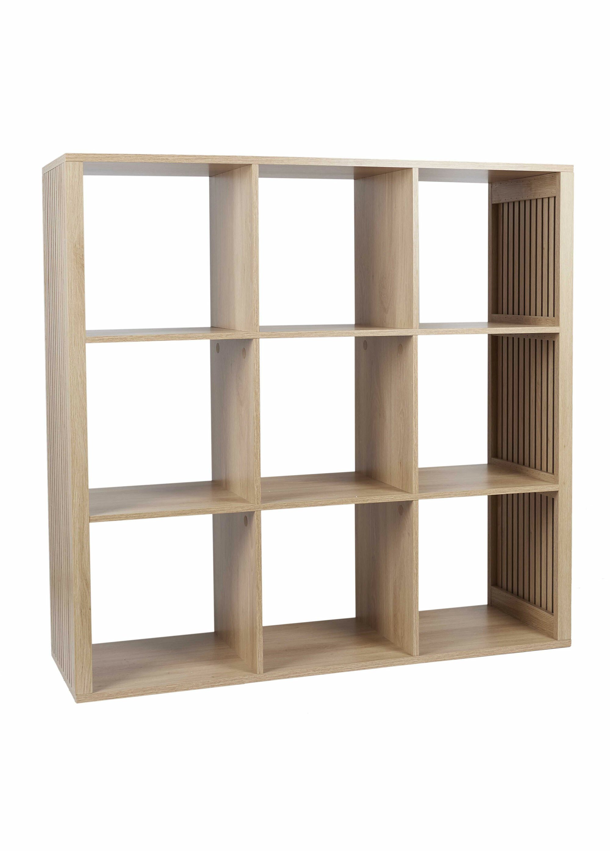 Meuble rangement 9 cases, bois claustra