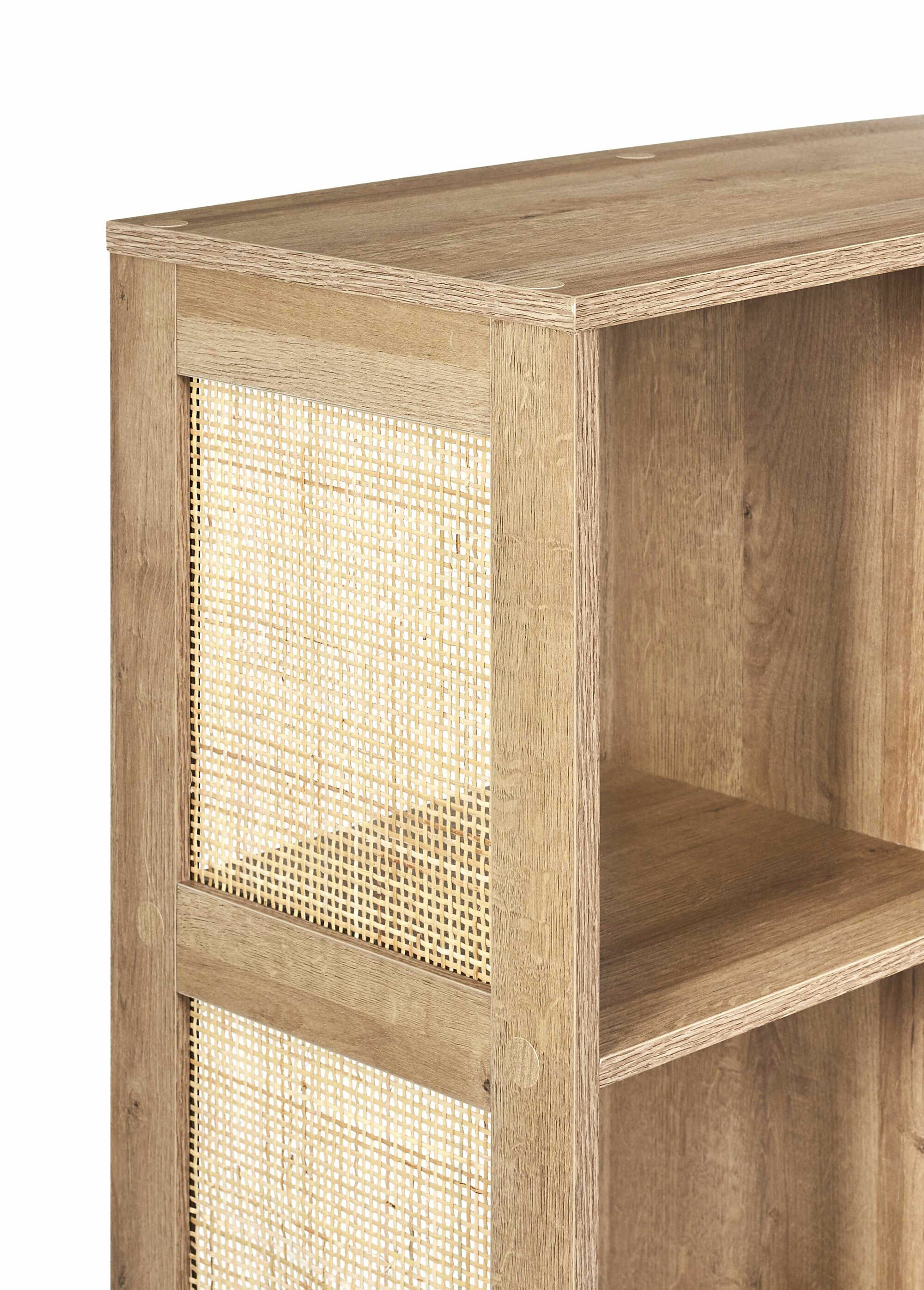 Meuble rangement 9 cases bois et cannage MARRON CMP-HD0246 DE2