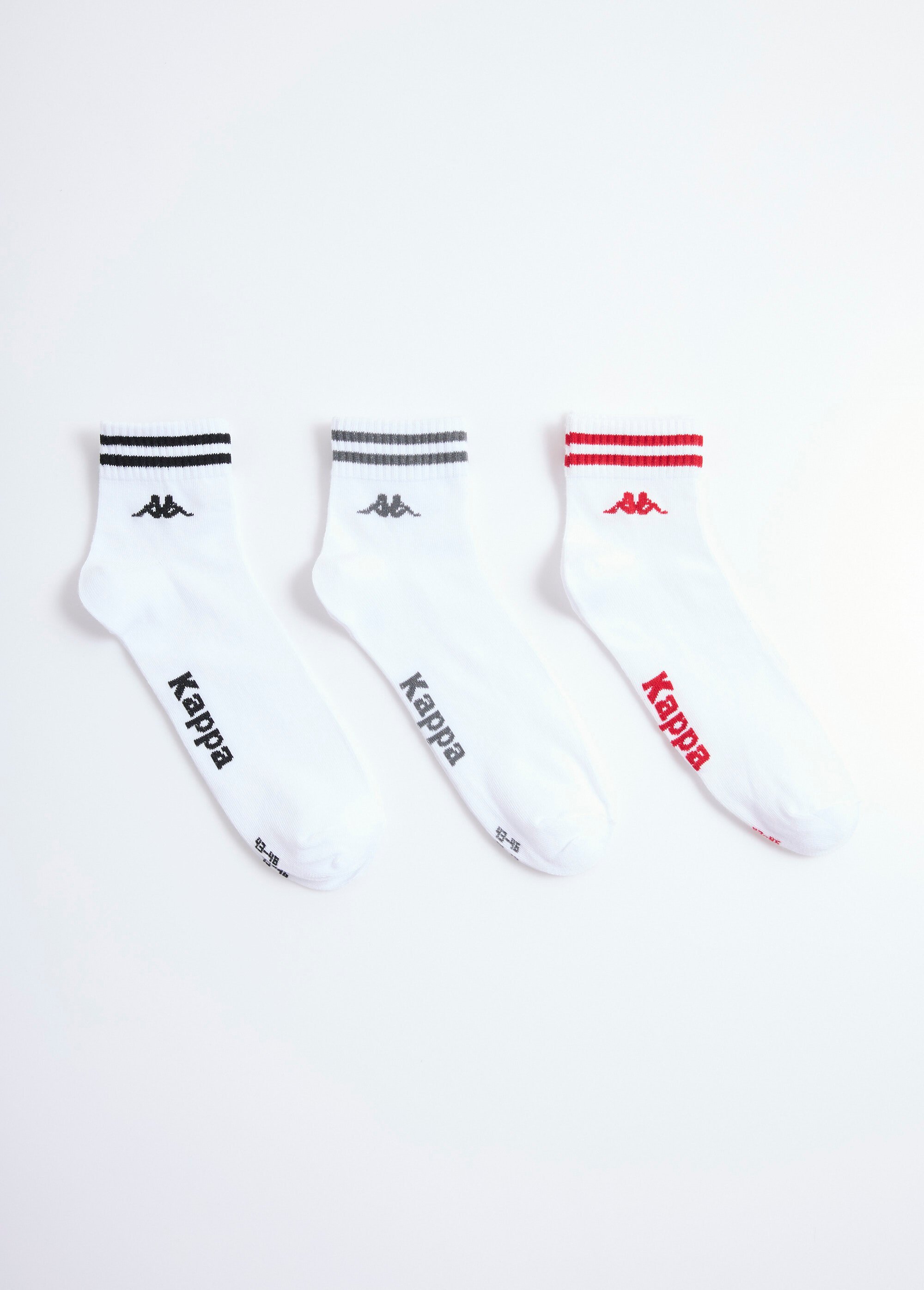 Mi-chaussettes sport avec bord rayures