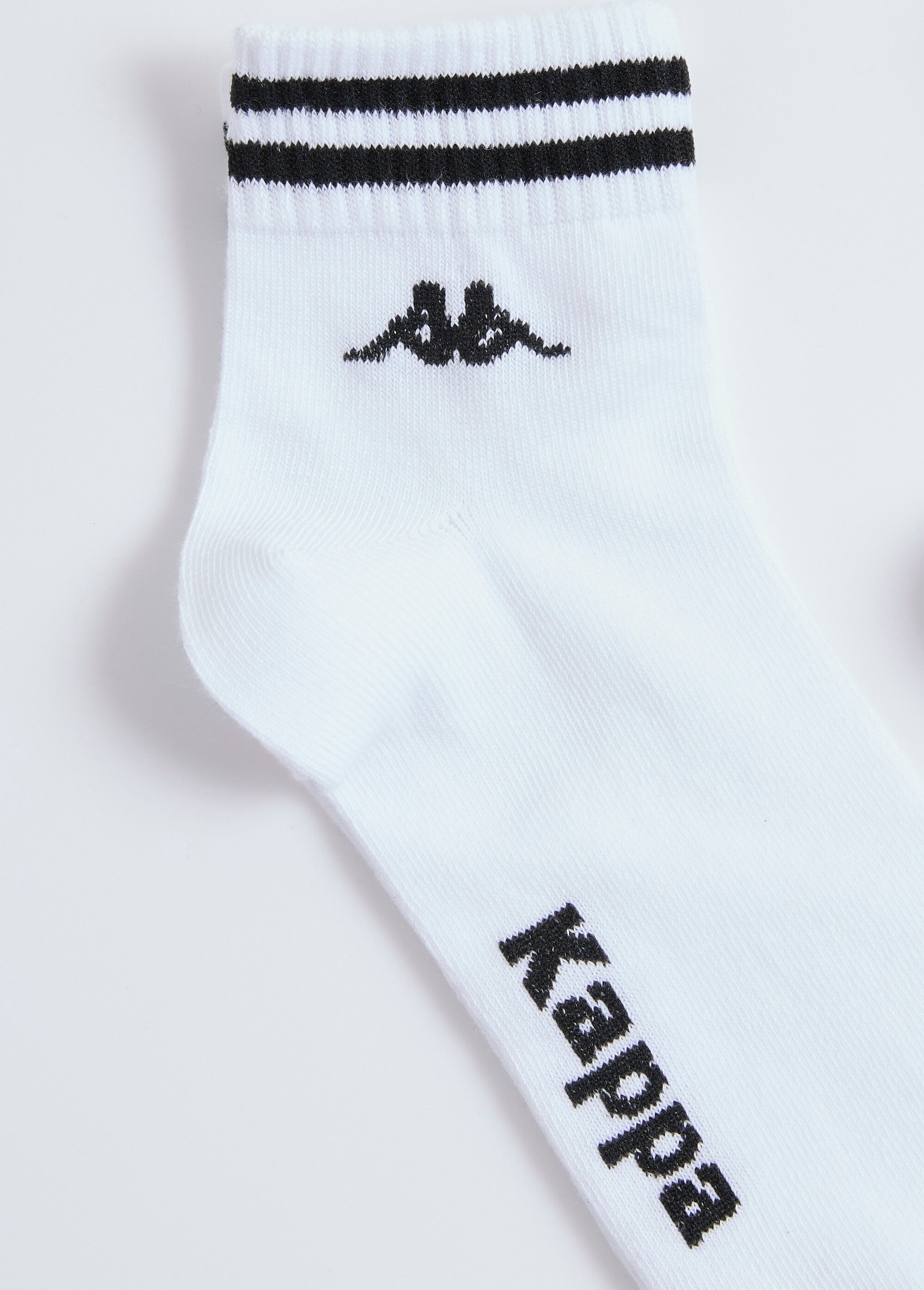 Mi-chaussettes sport avec bord rayures Homme Blanc BEN97890215 DE2