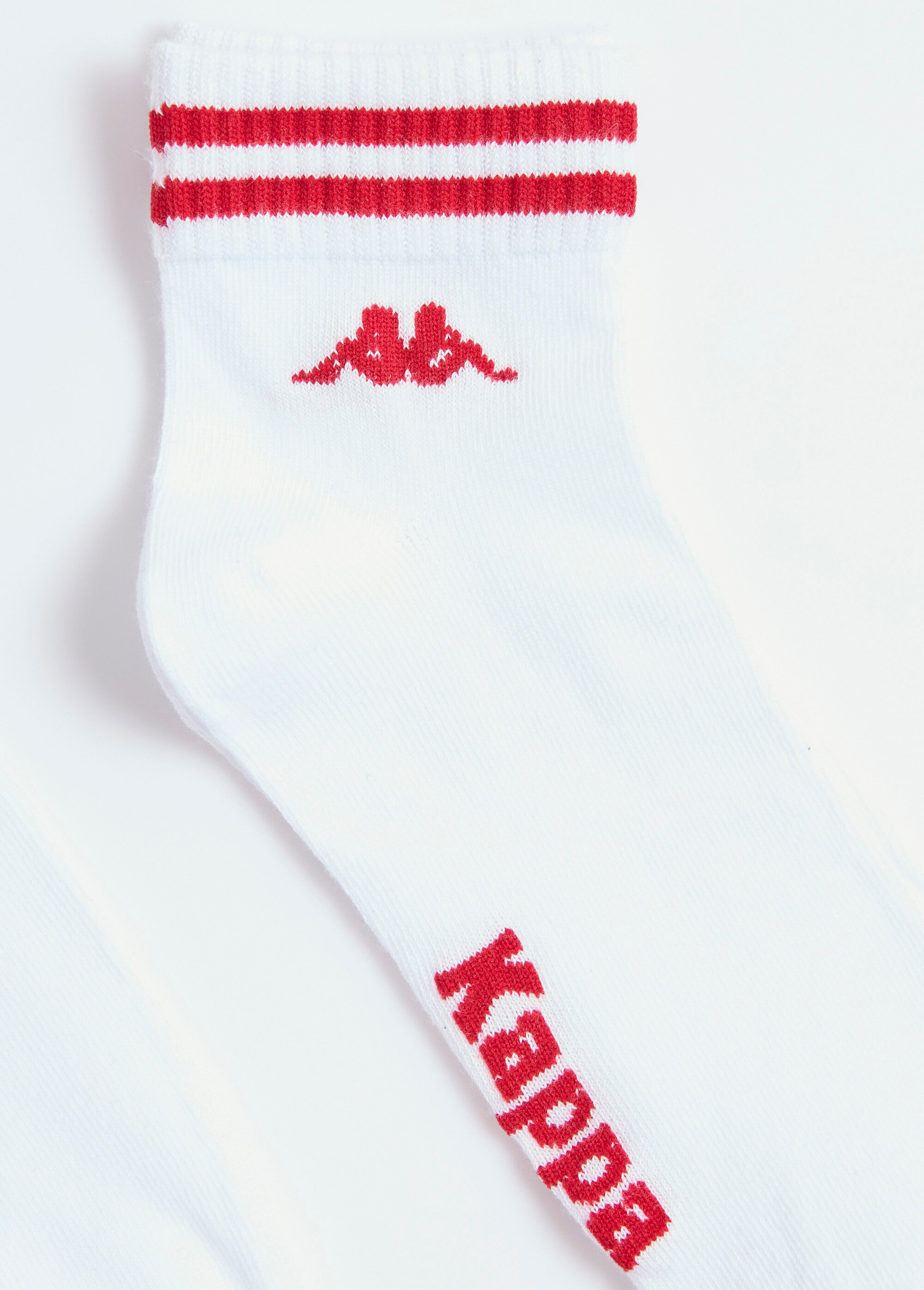 Mi-chaussettes sport avec bord rayures Homme Blanc BEN97890215 DE4