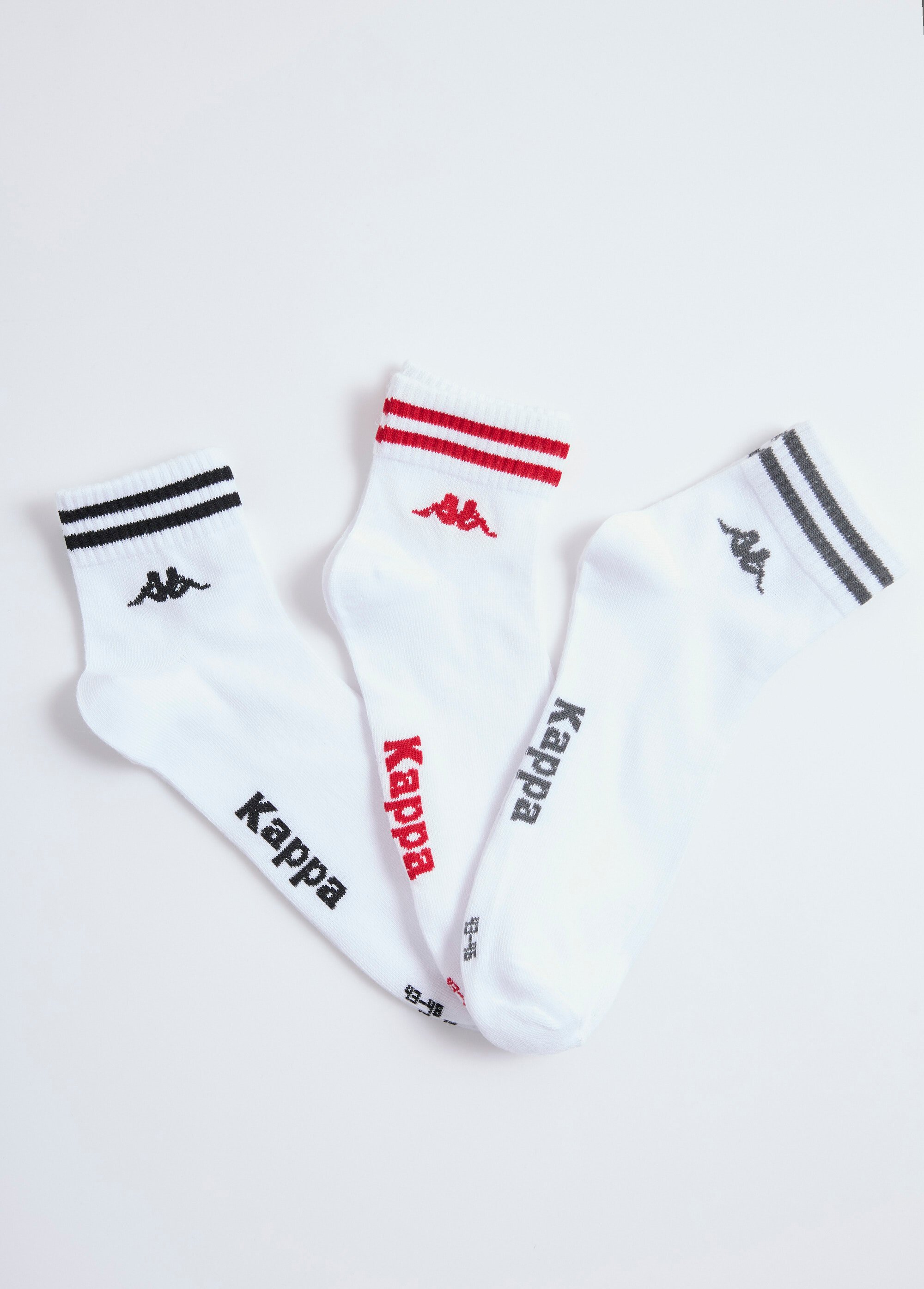 Mi-chaussettes sport avec bord rayures