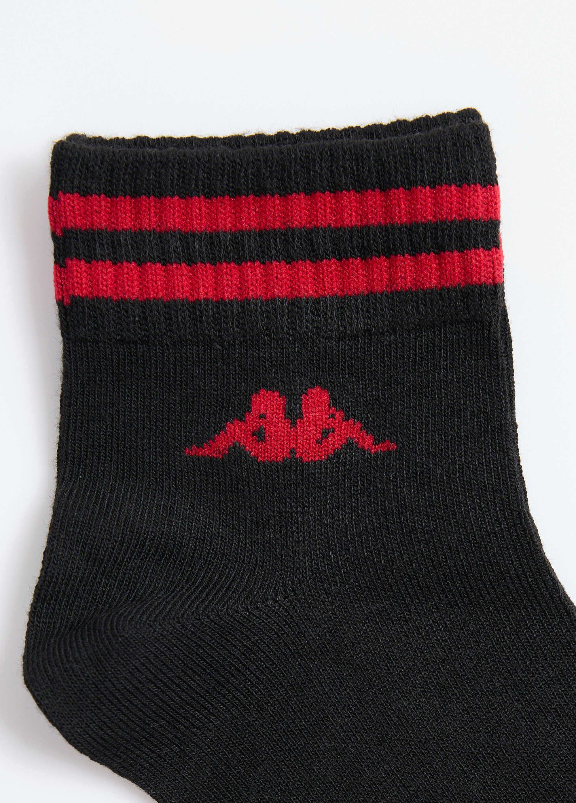 Mi-chaussettes sport avec bord rayures Homme Noir BEN97890215 DE4