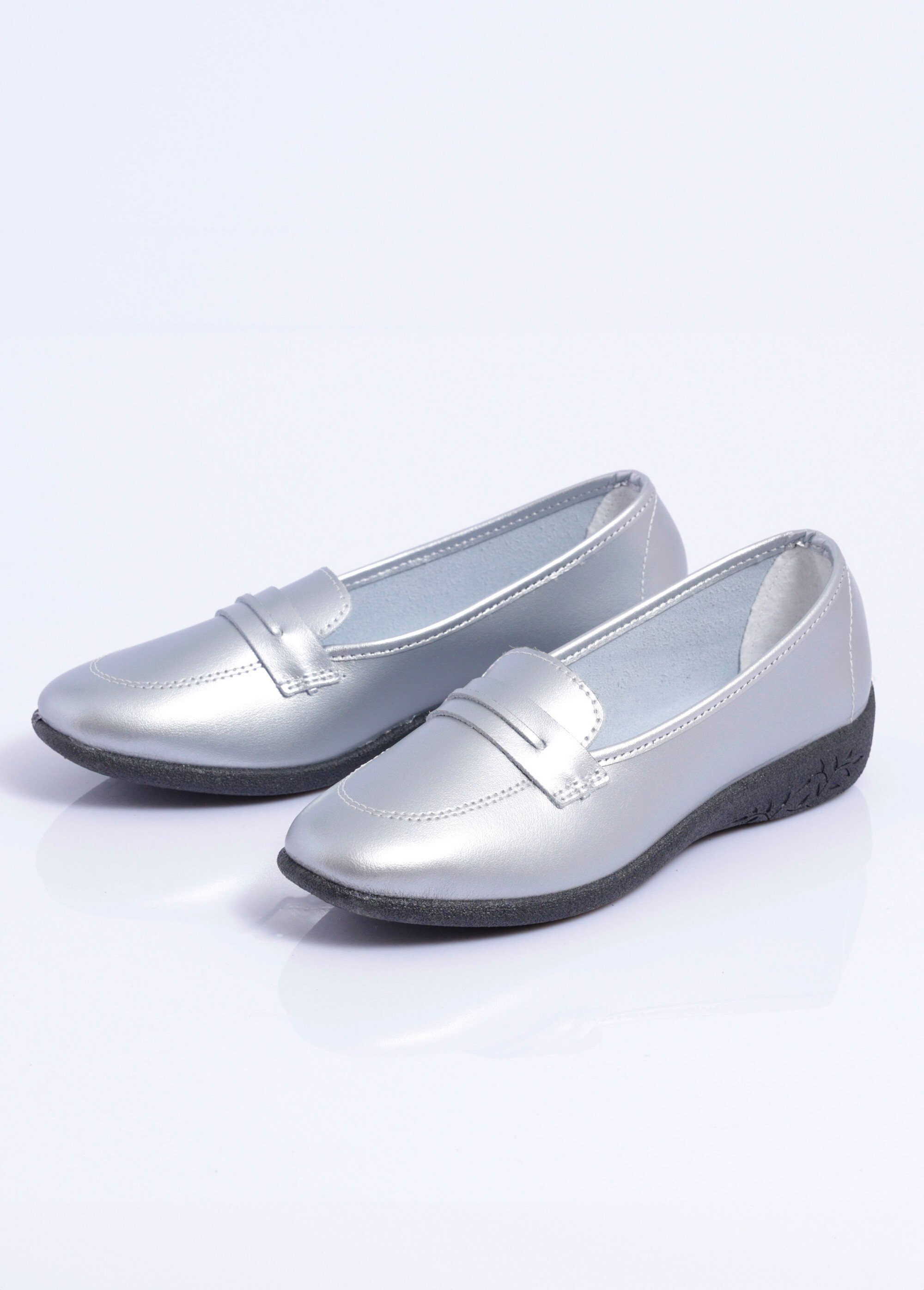 Mocassins compensés souples cuir irrisé