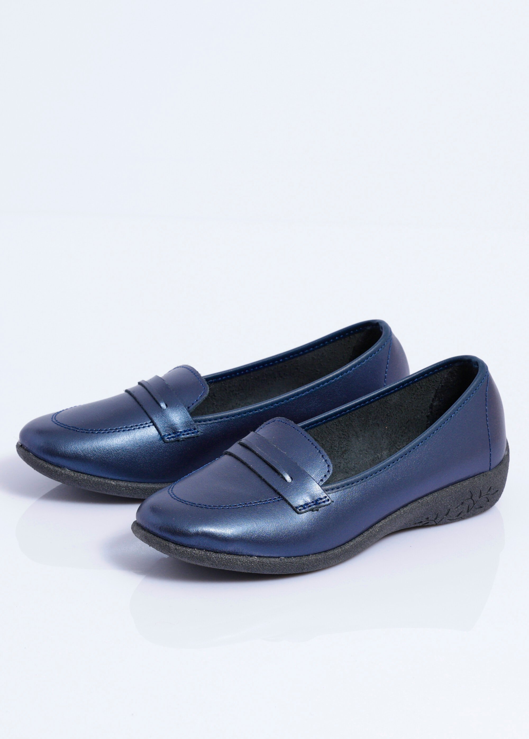 Mocassins compensés souples cuir irrisé