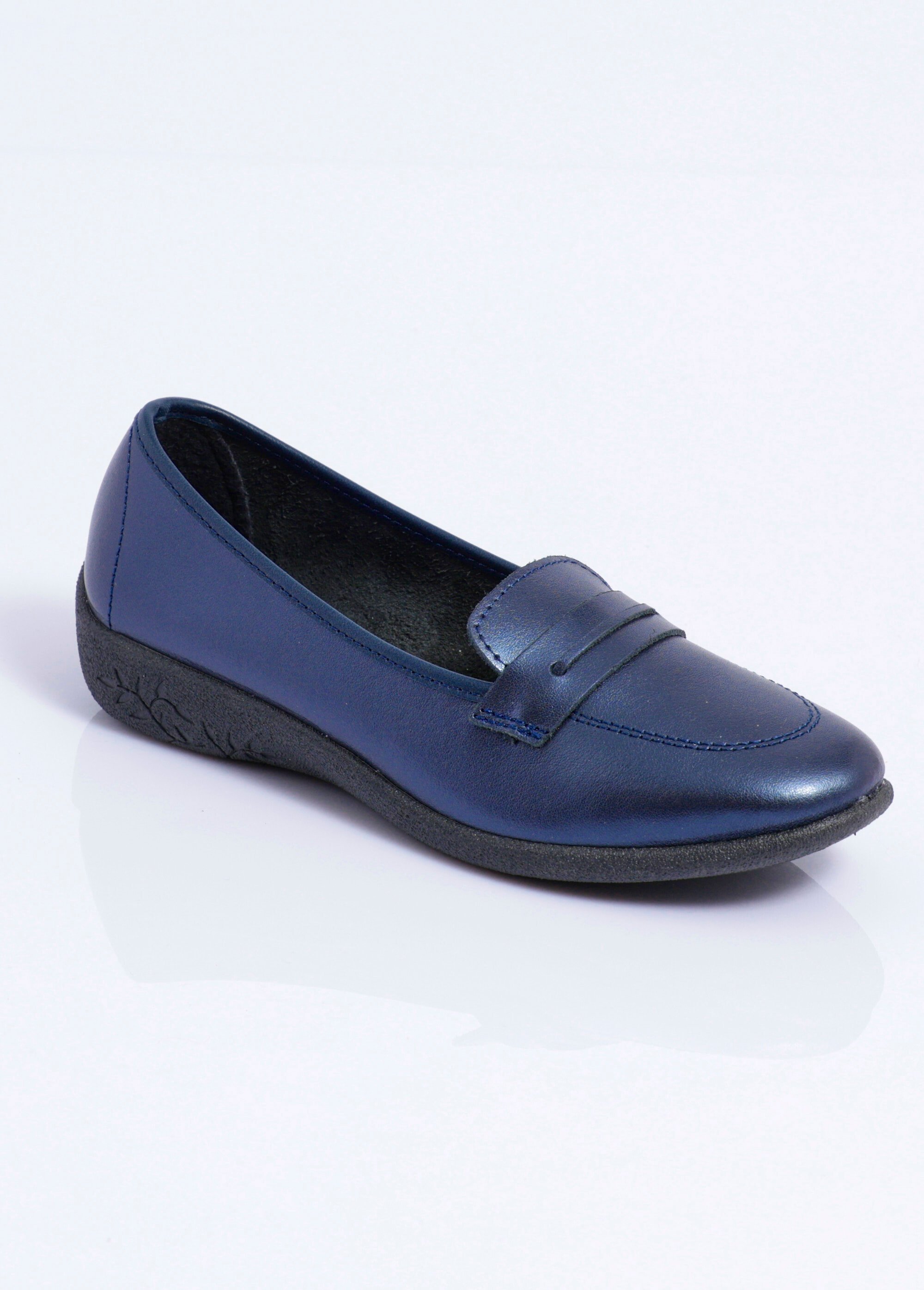 Mocassins compensés souples cuir irrisé Femme BLEU METALLISE ONILLON FA1