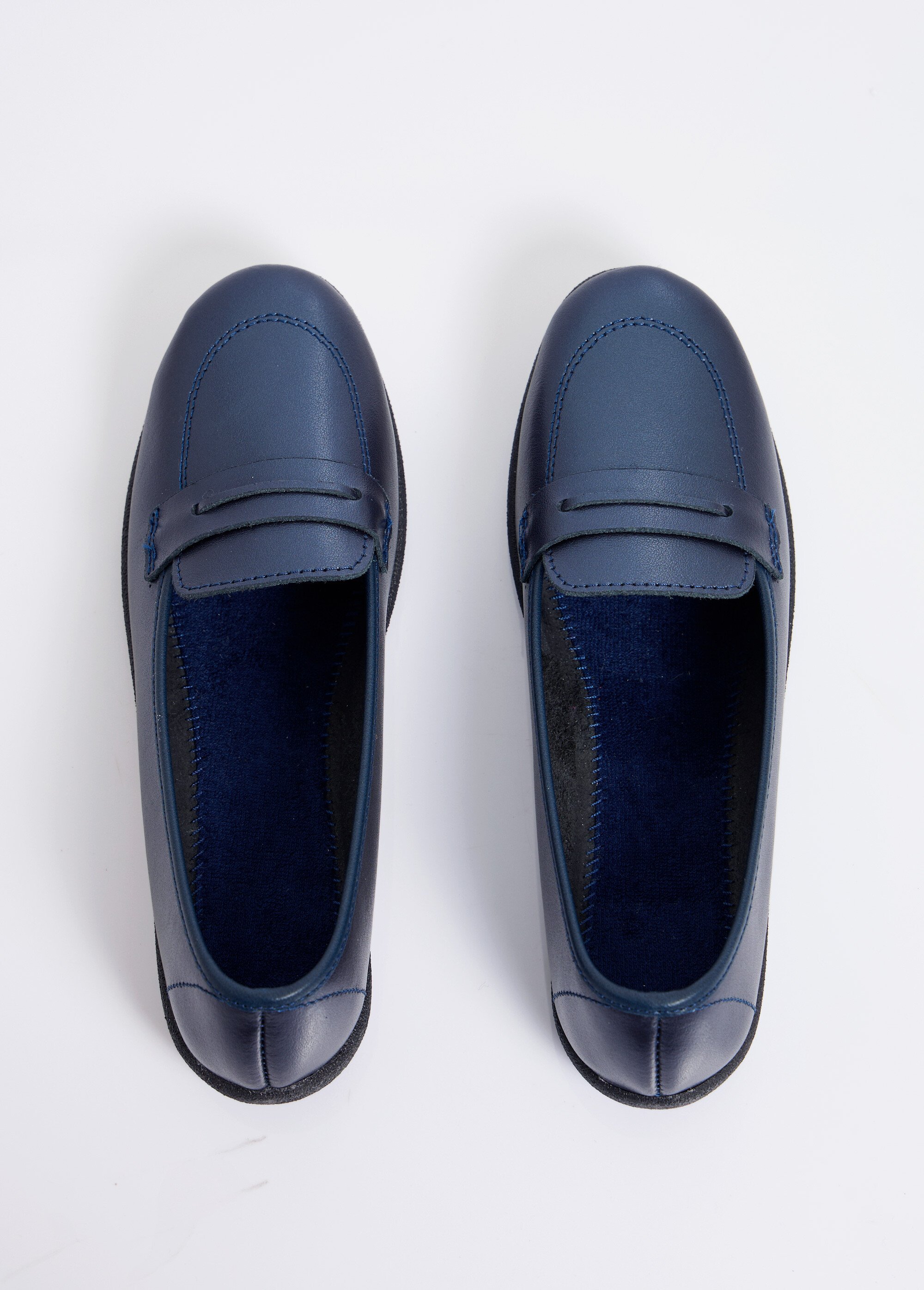 Mocassins compensés souples cuir irrisé Femme BLEU METALLISE ONILLON OV1