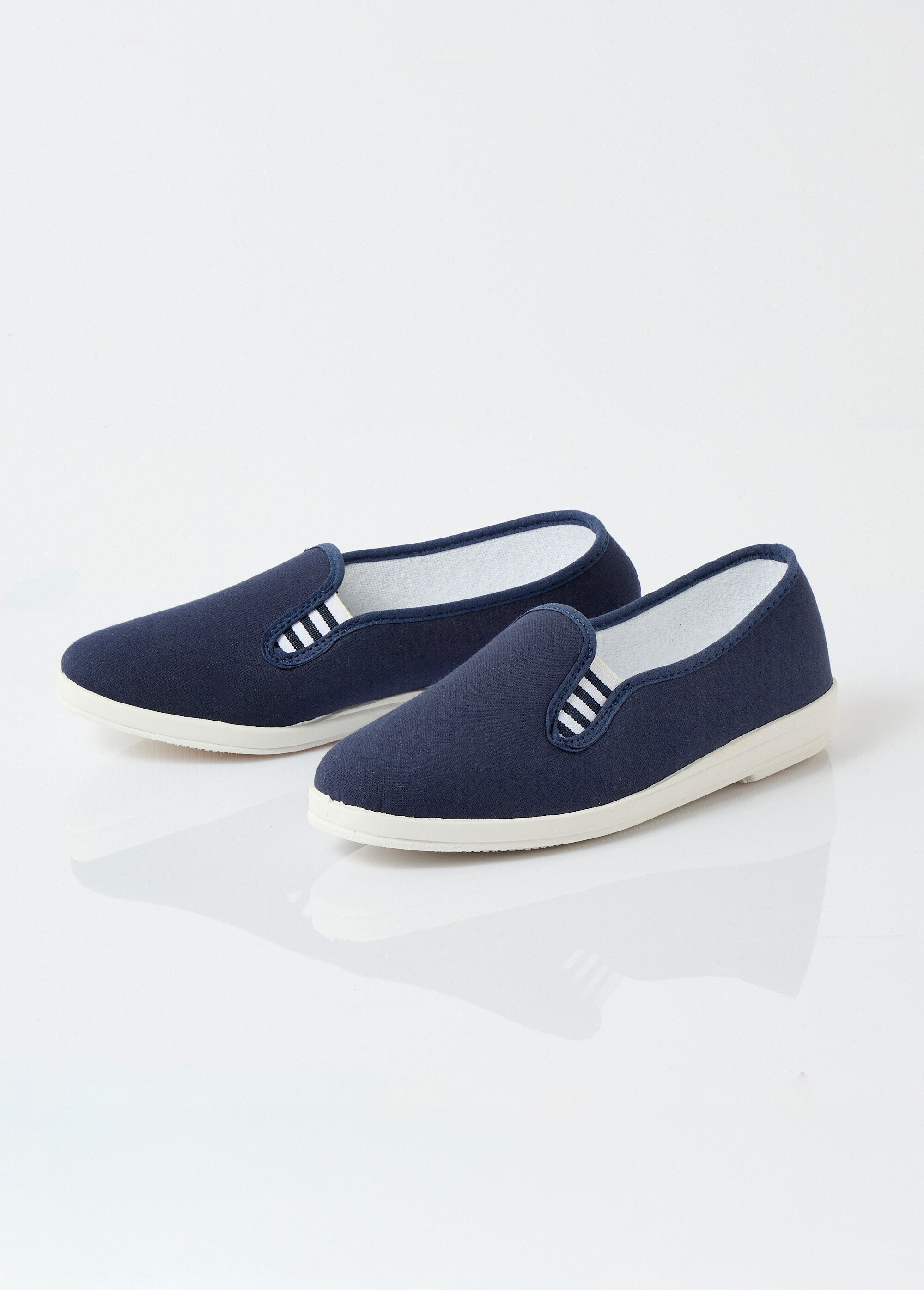 Mocassins toile largeur confort Femme Bleu OLTANIE DE1