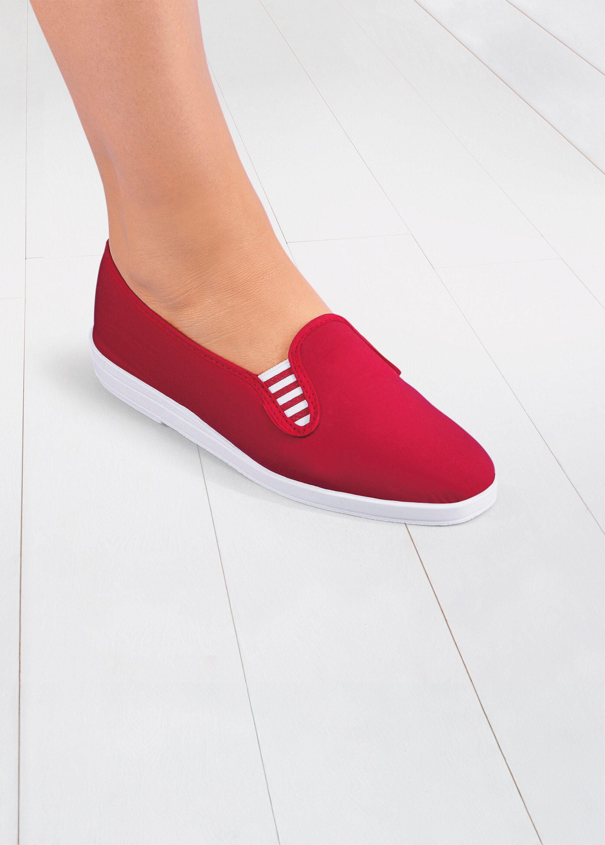 Mocassins toile largeur confort Femme Rouge OLTANIE SF1