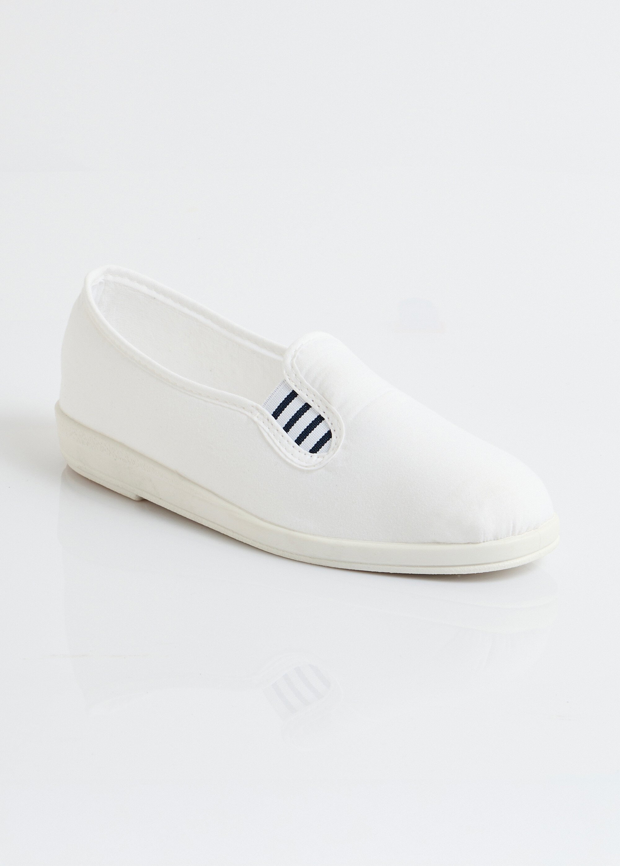 Mocassins toile largeur confort Femme Blanc OLTANIE FA1