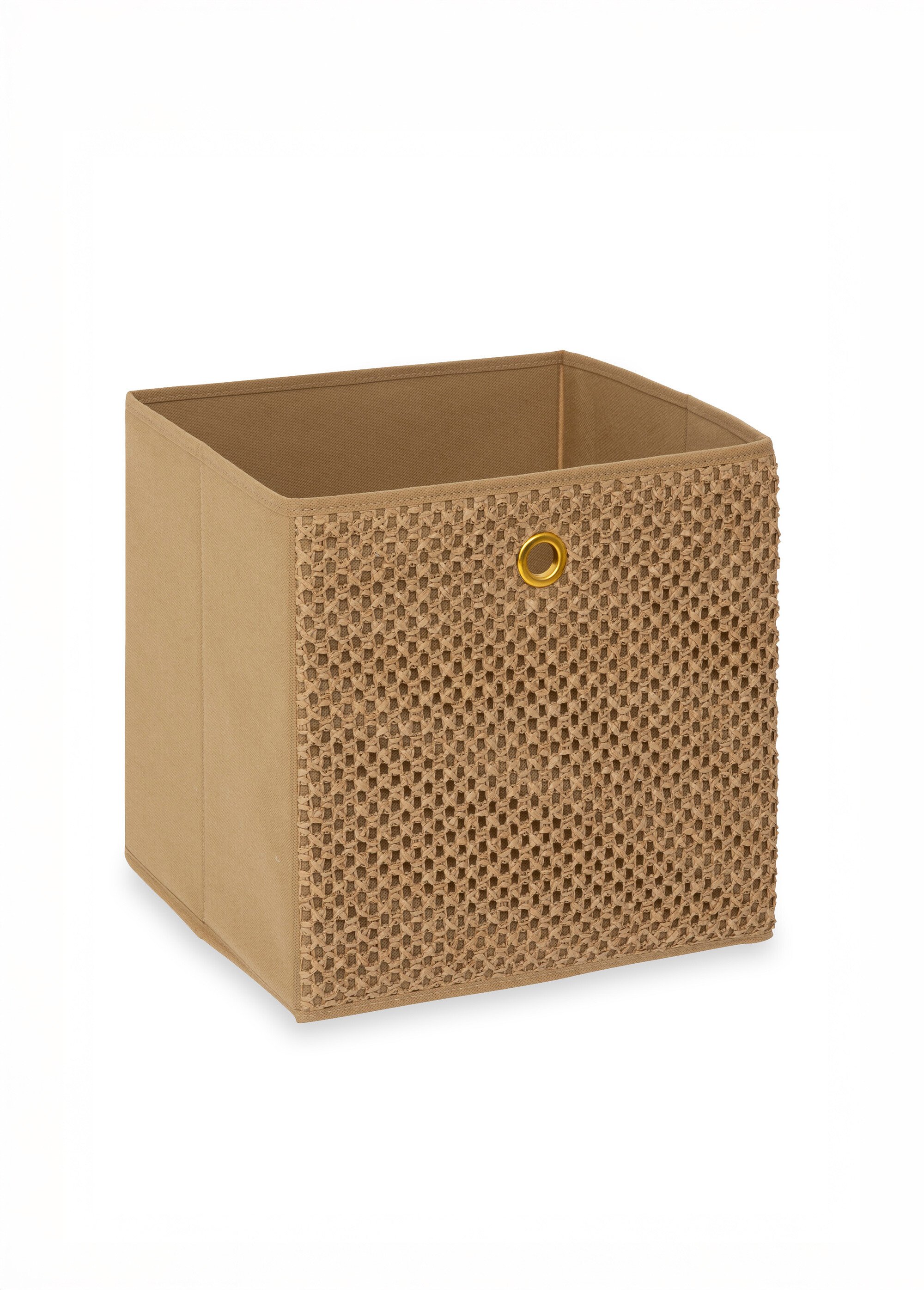 Panier de rangement décor tressé 31x31cm Marron JJA-212792 FA1