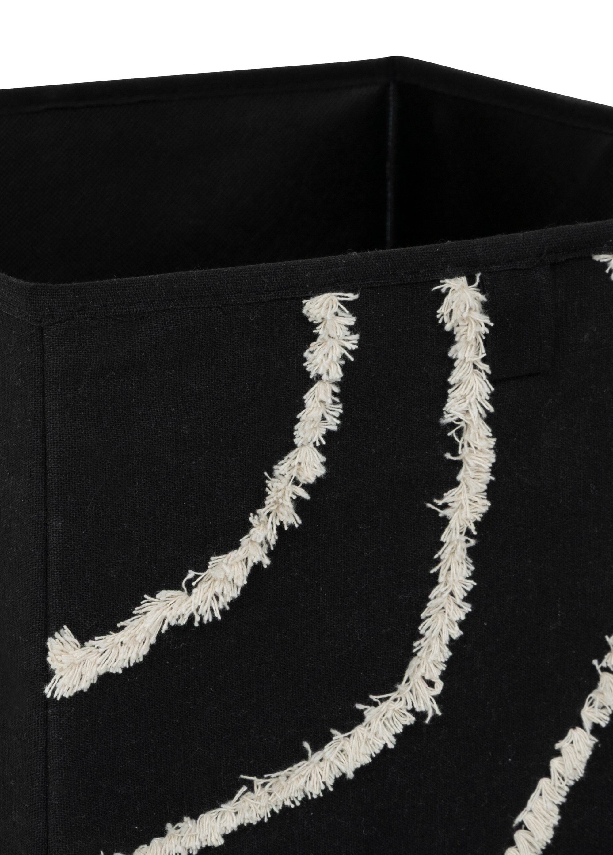 Panier rangement décor fantaisie 31x31cm Noir JJA-212794 DE1