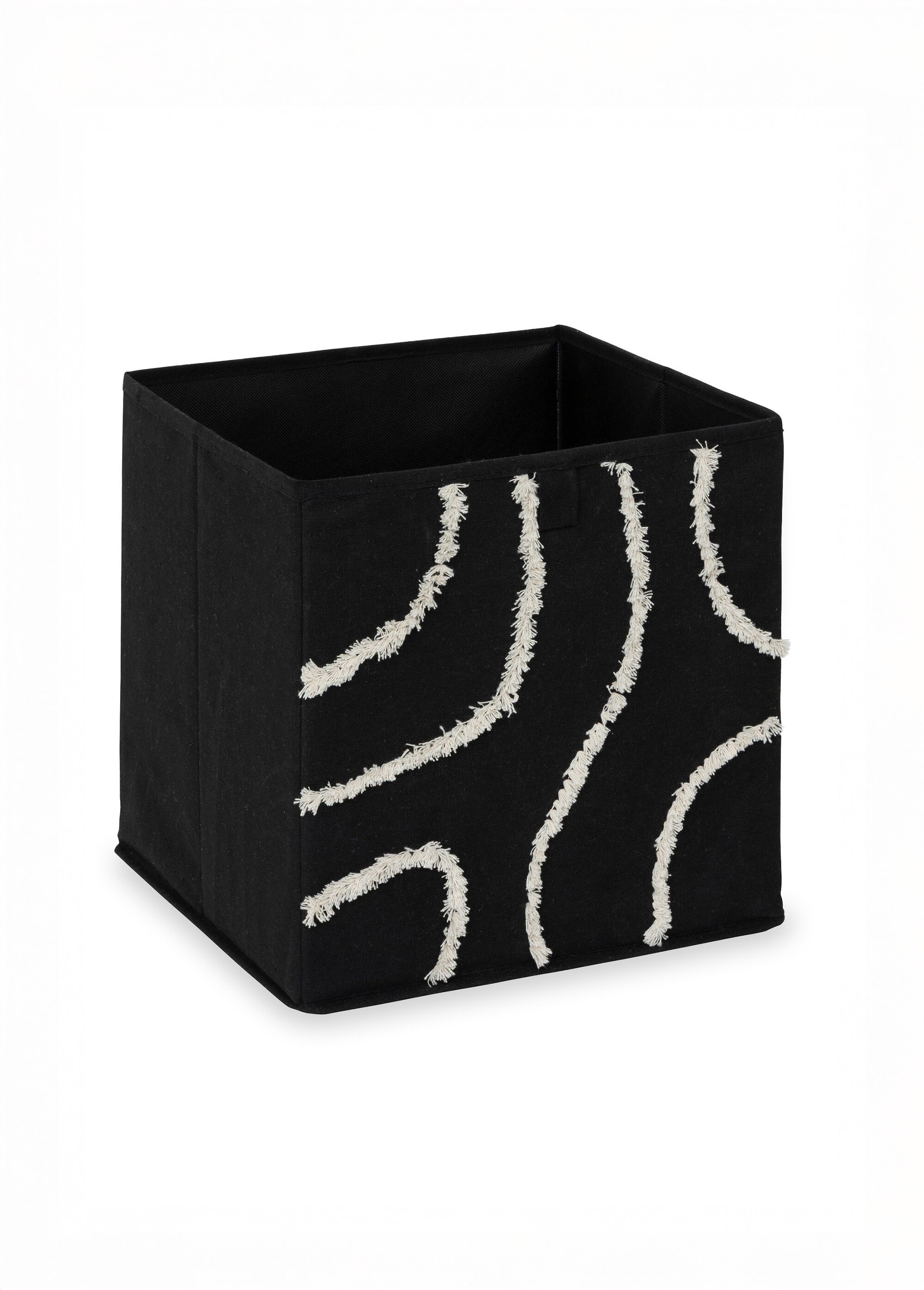 Panier rangement décor fantaisie 31x31cm Noir JJA-212794 FA1