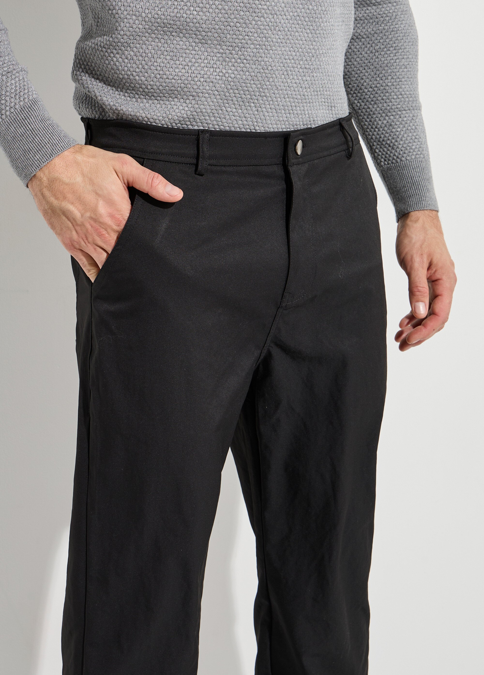 Pantalon de ville en toile stretch Homme Noir FRIBM2590F DE1