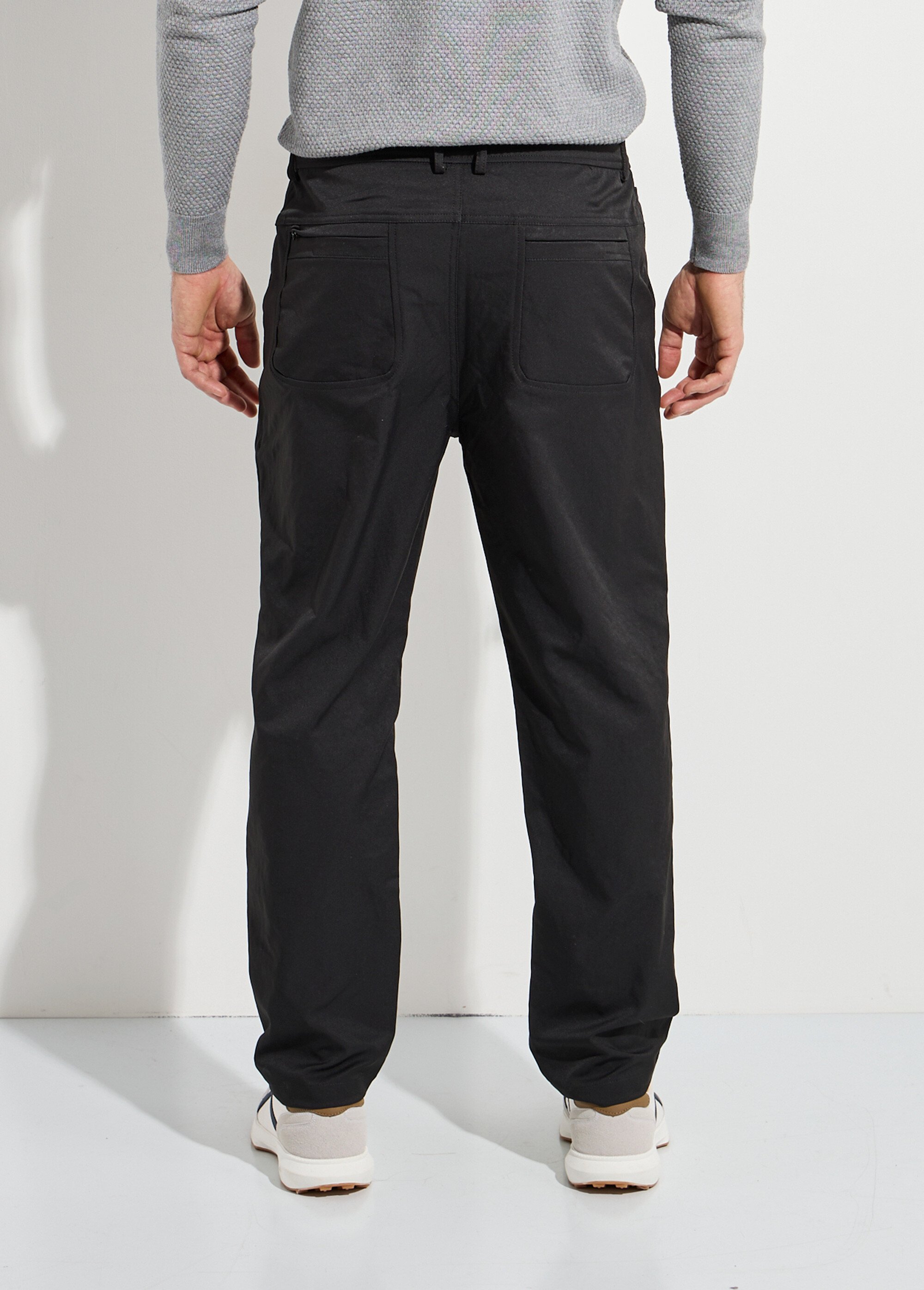 Pantalon de ville en toile stretch Homme Noir FRIBM2590F DO1