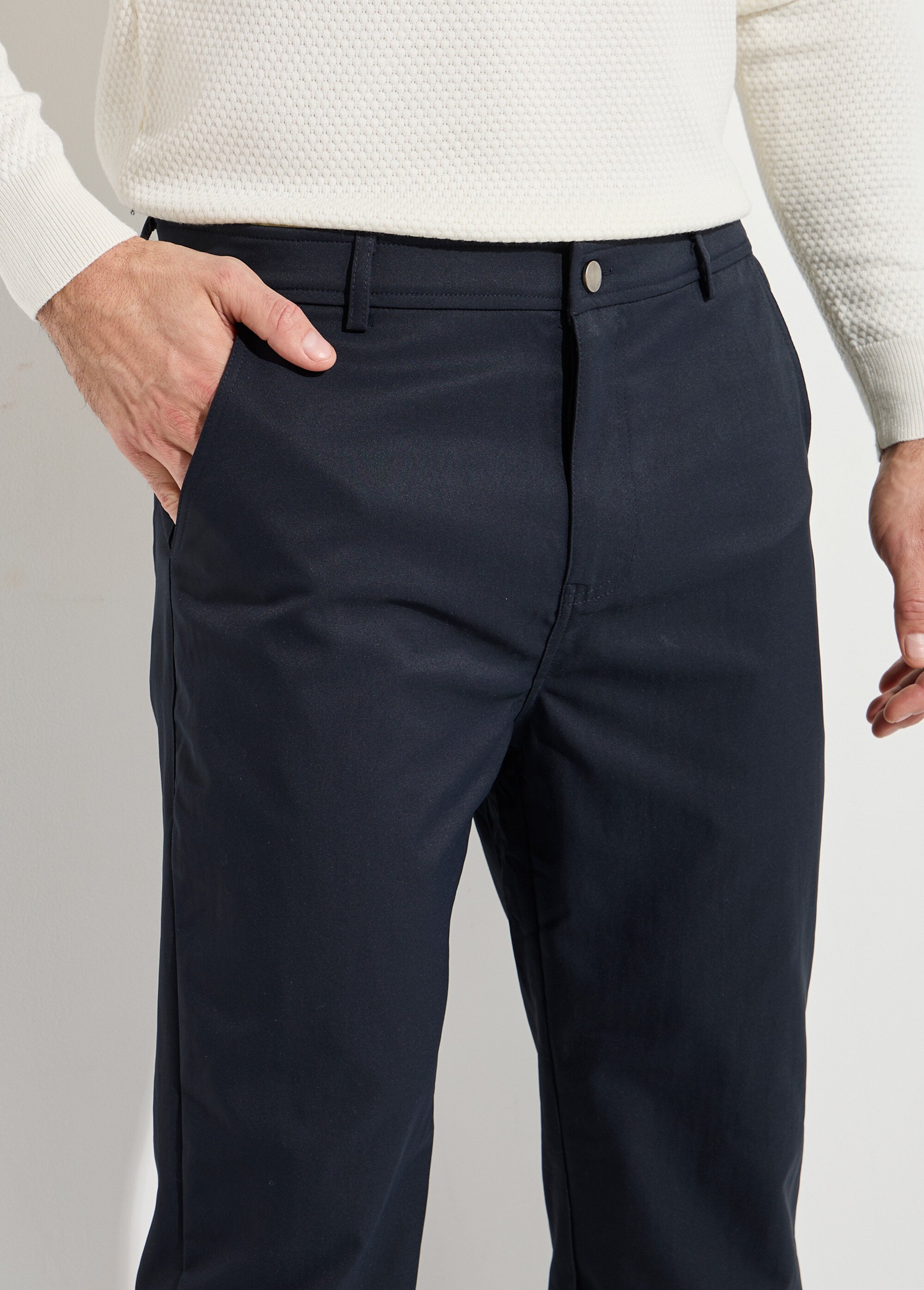 Pantalon de ville en toile stretch Homme Bleu FRIBM2590F DE1
