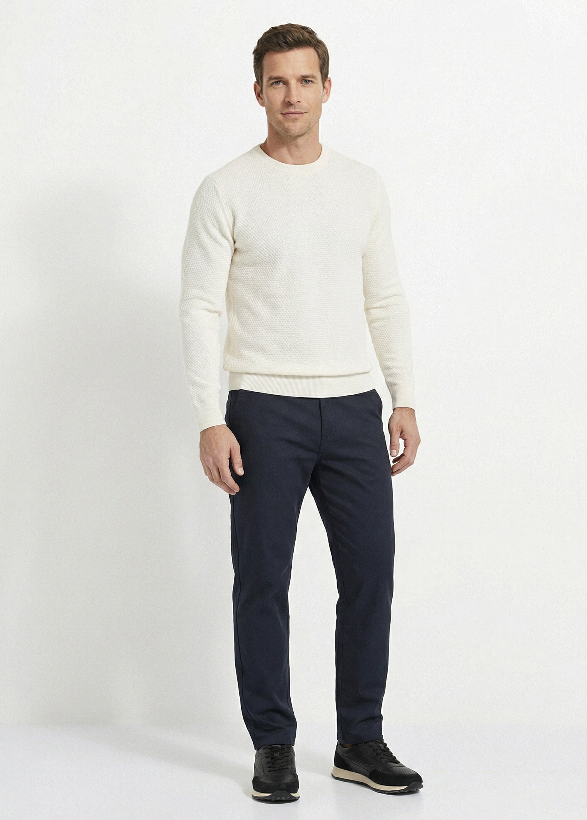 Pantalon de ville en toile stretch Homme Bleu FRIBM2590F SF1